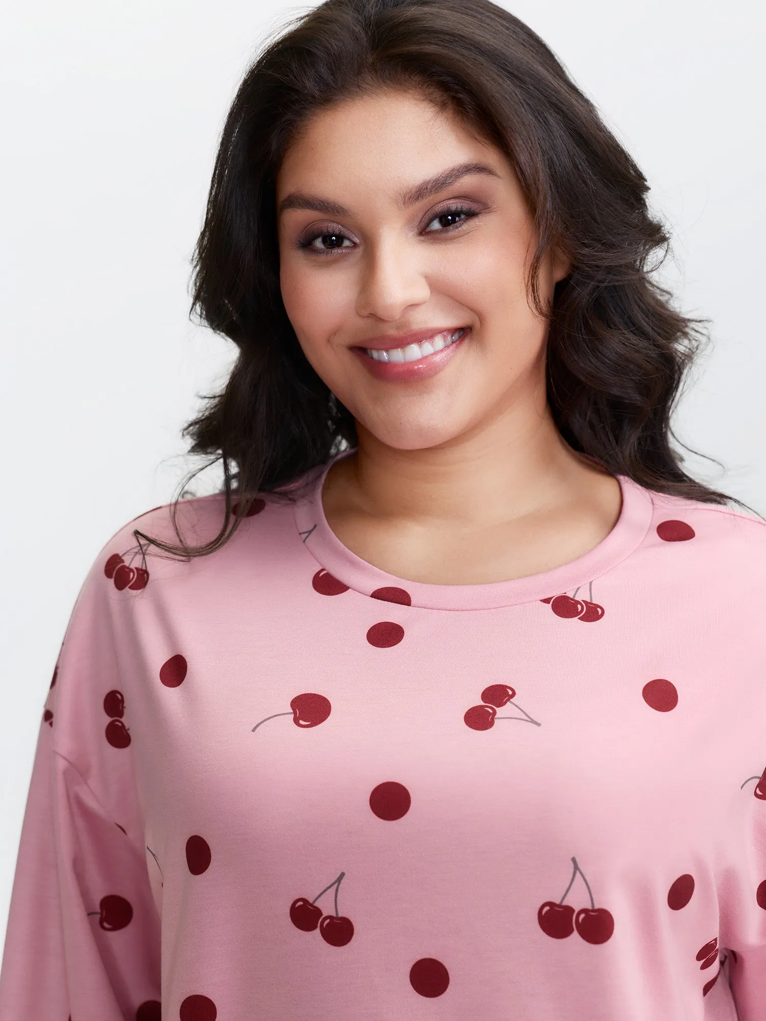 Playful Cherry Print Loungewear Set sold by Bloomchic product image thumbnail 3