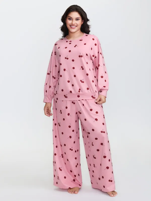 Playful Cherry Print Loungewear Set sold by Bloomchic