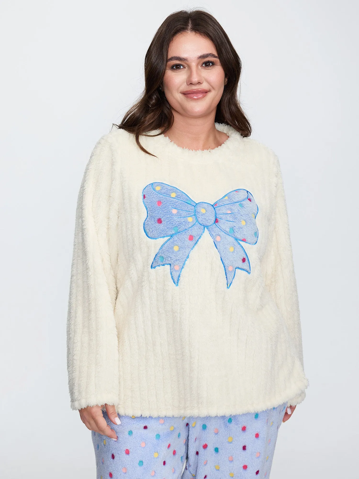 Bow Beautiful Applique Embroidery Lounge Top sold by Bloomchic product image thumbnail 2