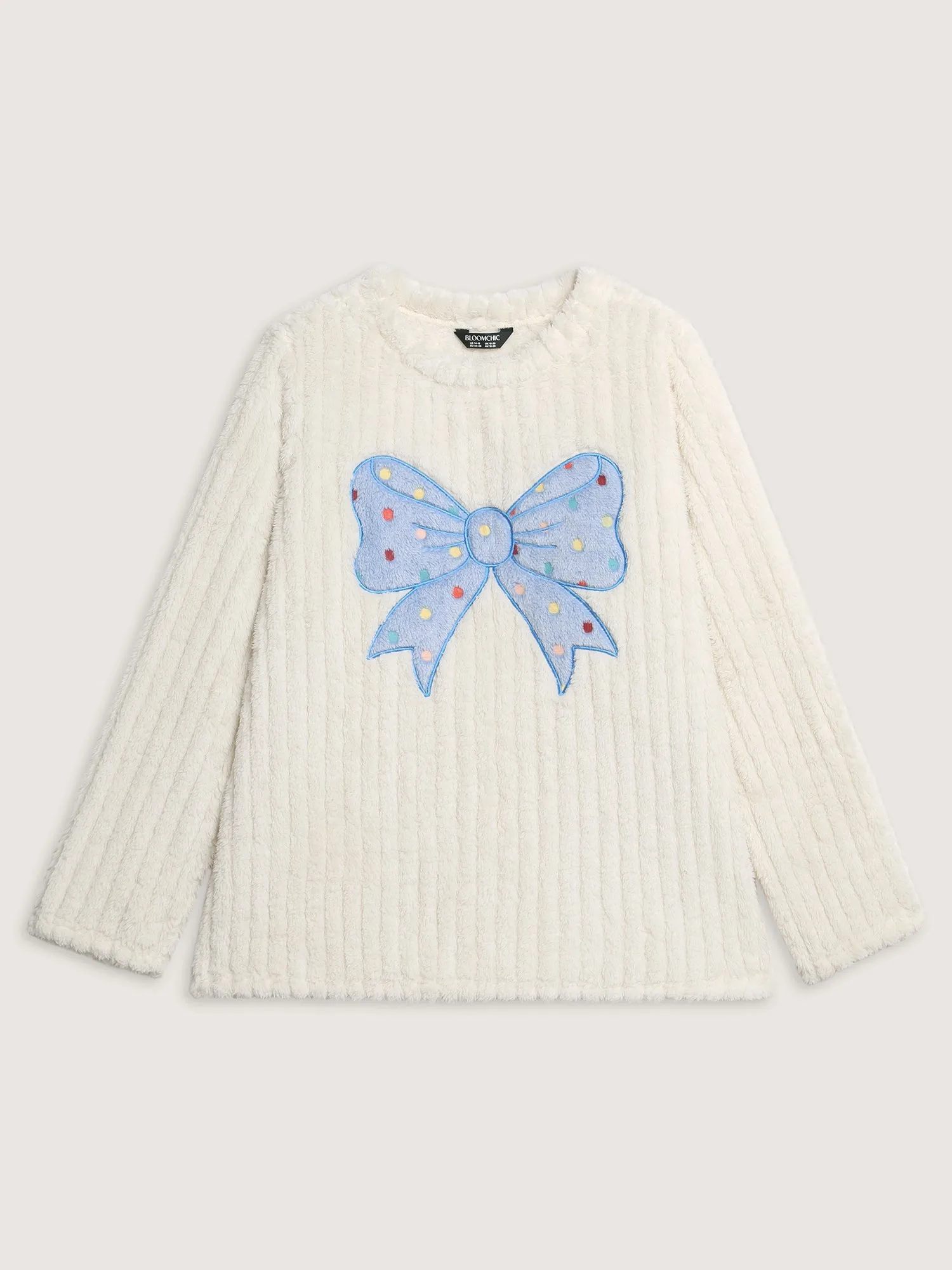 Bow Beautiful Applique Embroidery Lounge Top sold by Bloomchic product image thumbnail 5