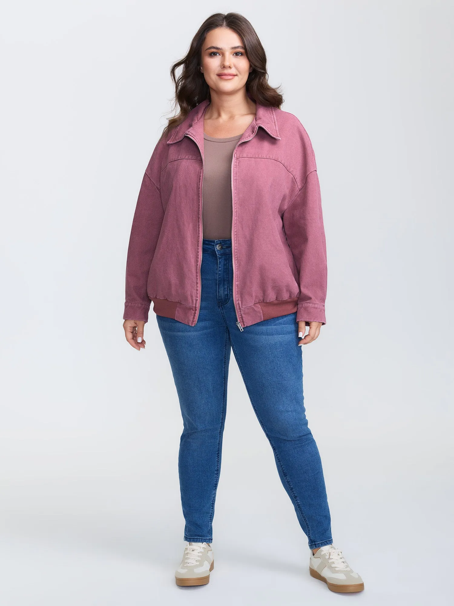 Pure Cotton Washed Zipper Jacket sold by Bloomchic product image thumbnail 3