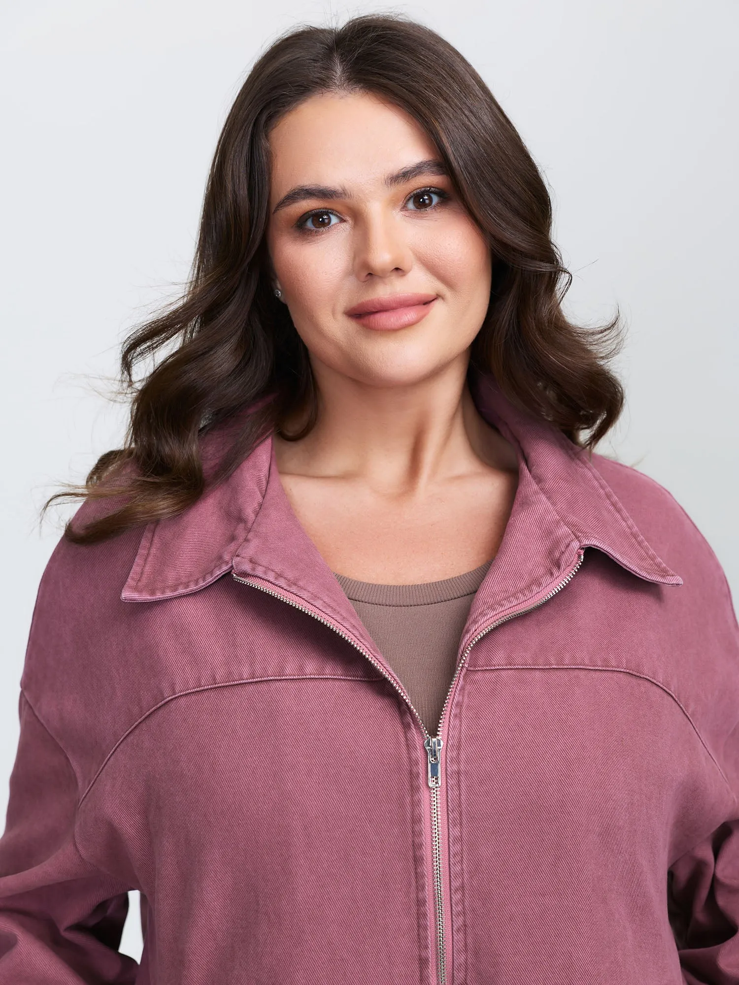 Pure Cotton Washed Zipper Jacket sold by Bloomchic product image thumbnail 2