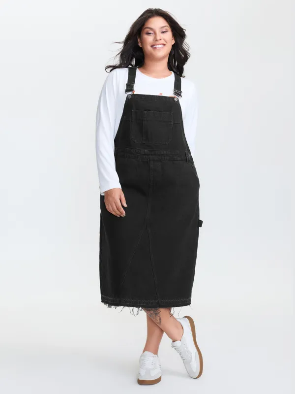 Cotton Overall Adjustable Straps Denim Dress made by Bloomchic