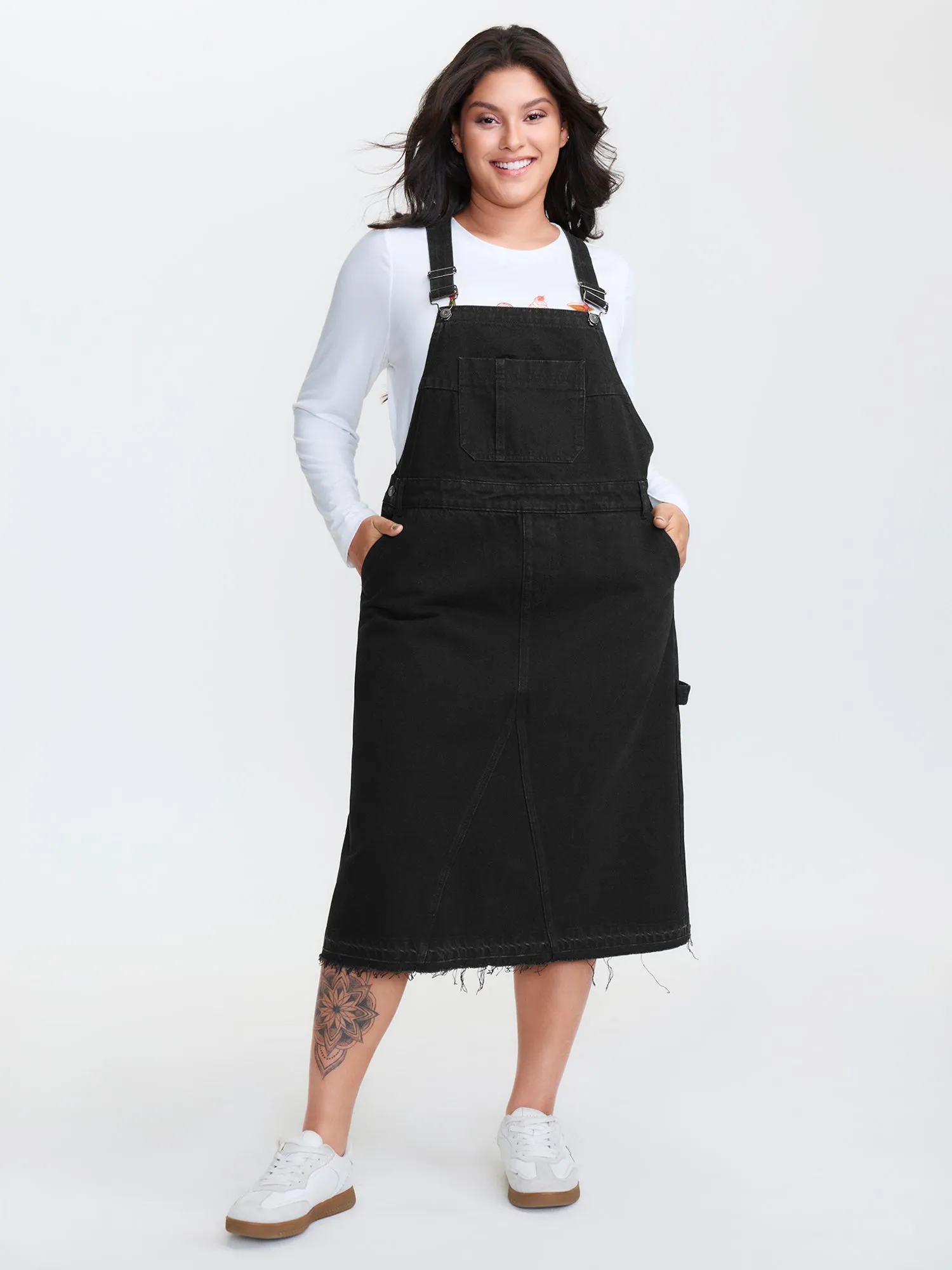 Cotton Overall Adjustable Straps Denim Dress sold by Bloomchic product image thumbnail 2