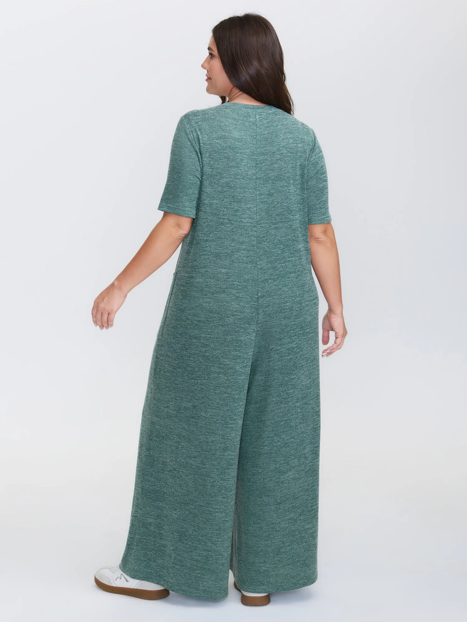 Supersoft Heather Button Placket Jumpsuit sold by Bloomchic product image thumbnail 4