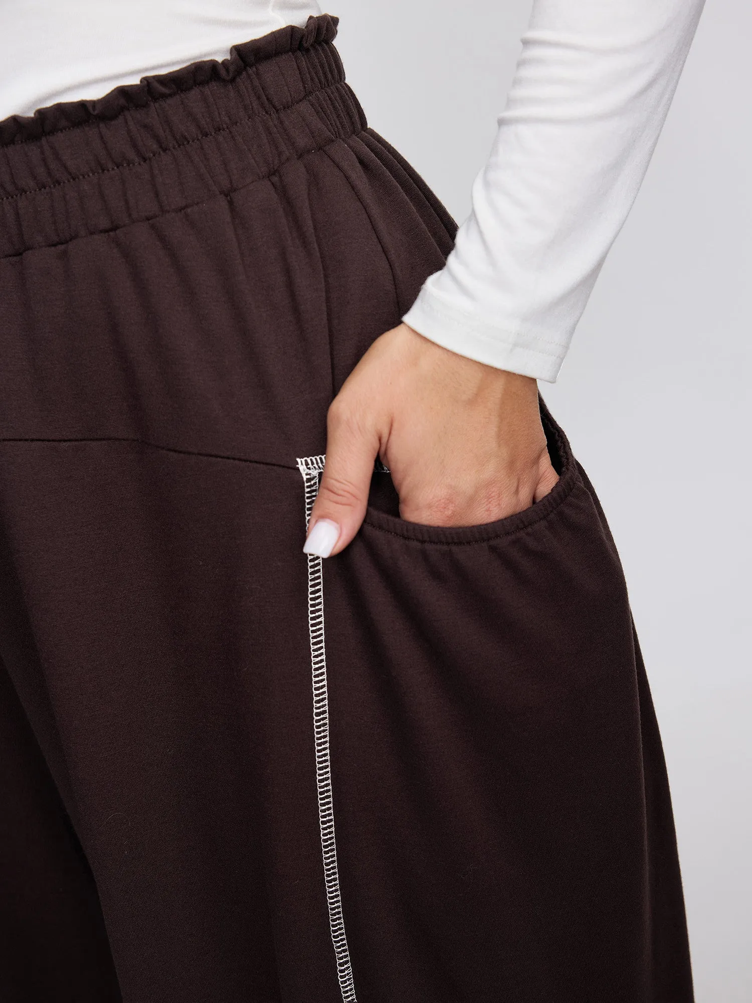 Supersoft Color Contrast Edges Pockets Pants sold by Bloomchic product image thumbnail 5