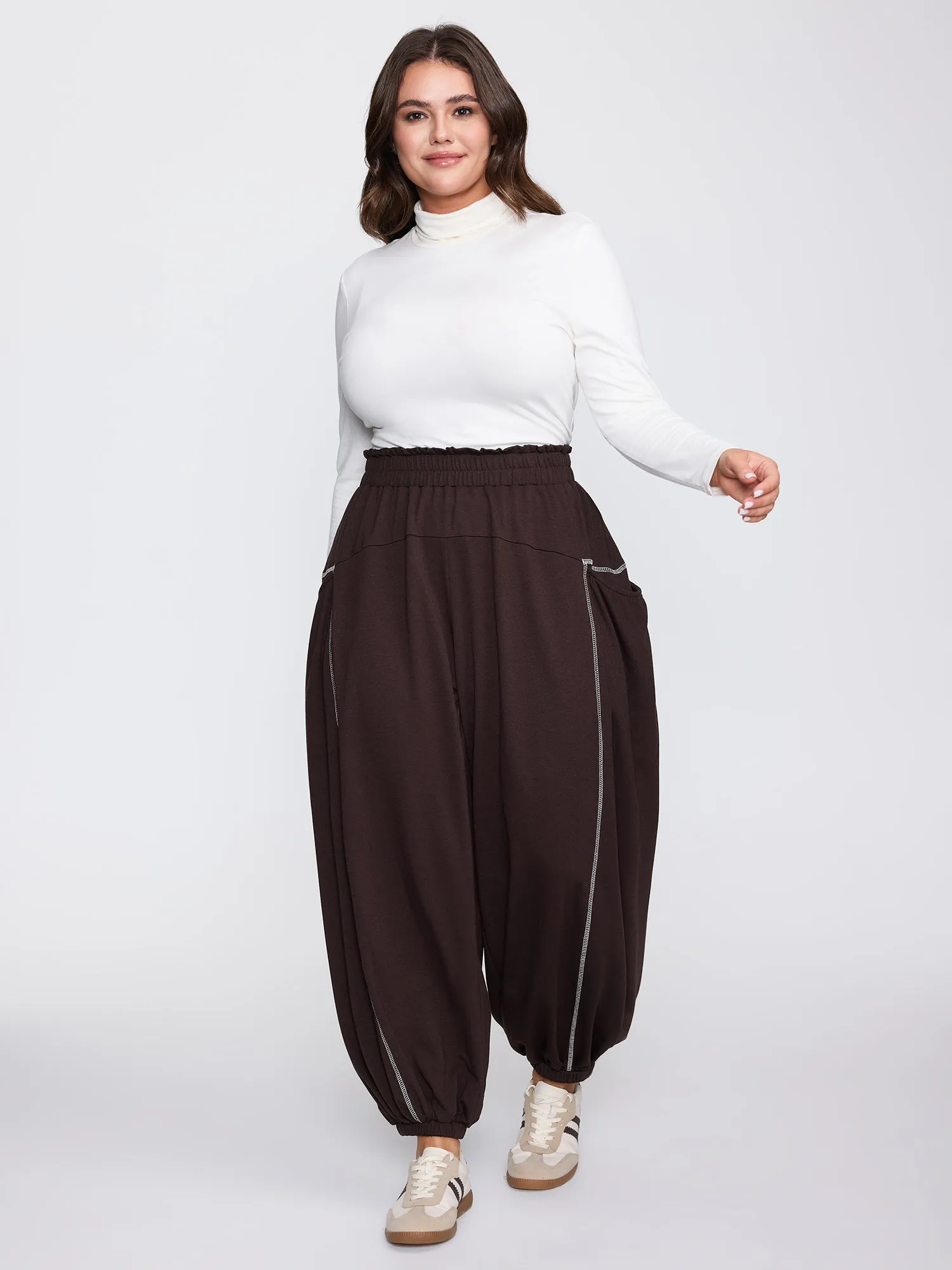 Supersoft Color Contrast Edges Pockets Pants sold by Bloomchic product image thumbnail 3
