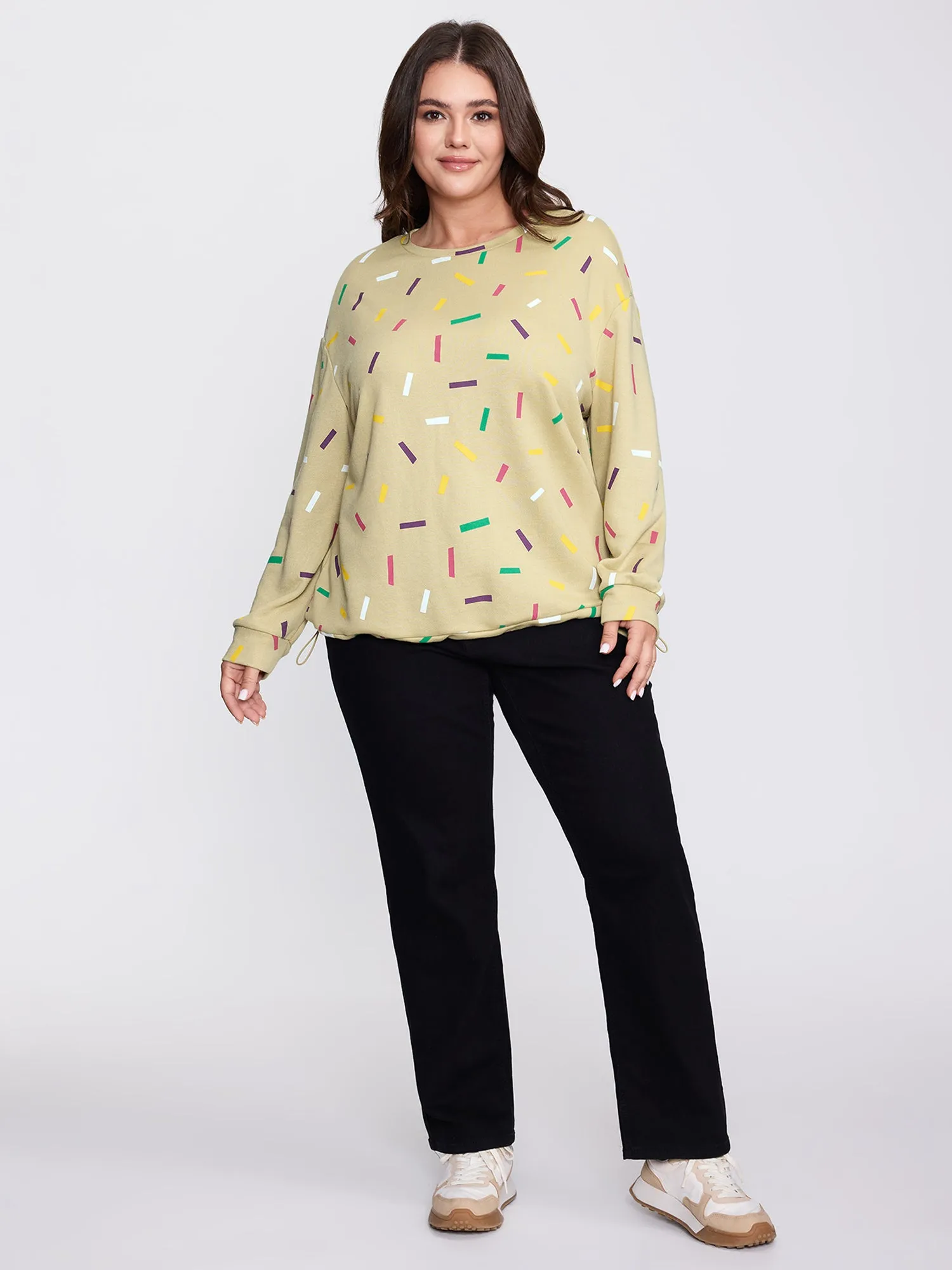Colorful Confetti Print Round Neck Sweatshirt sold by Bloomchic product image thumbnail 3