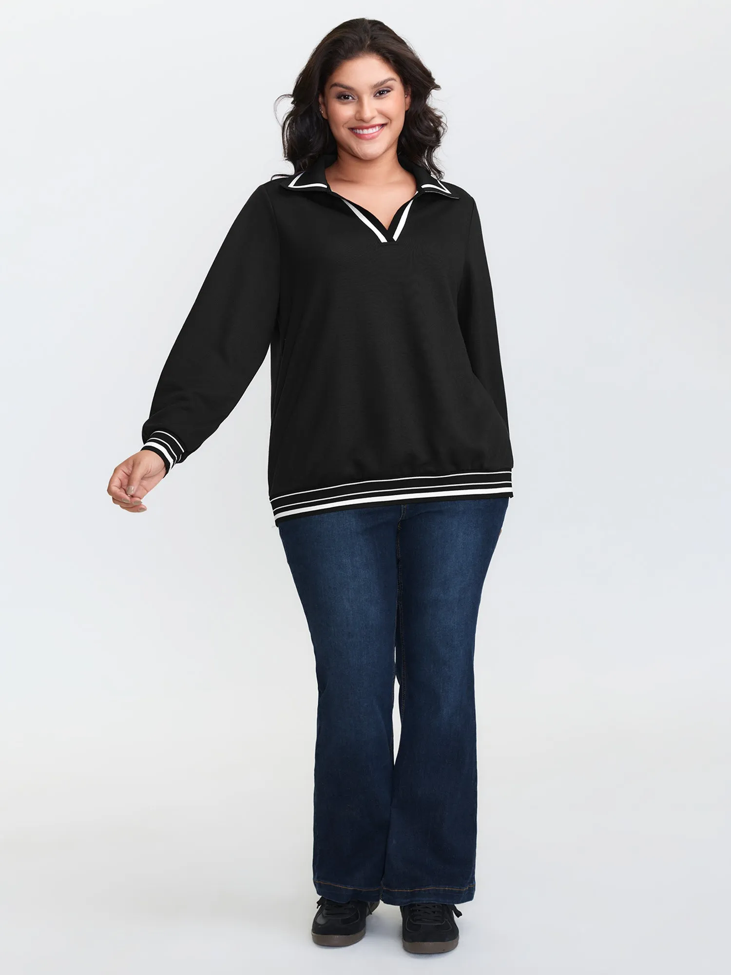 Stretchy Color Contrast Sweatshirt sold by Bloomchic product image thumbnail 3