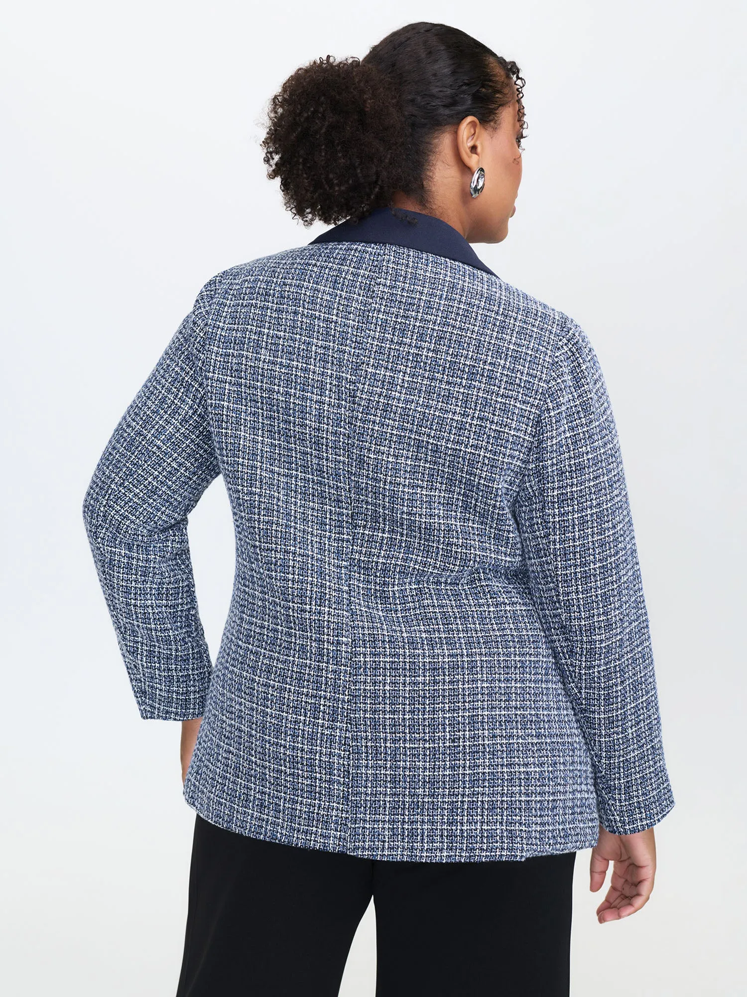 Tweed Color Contrast Blazer sold by Bloomchic product image thumbnail 5