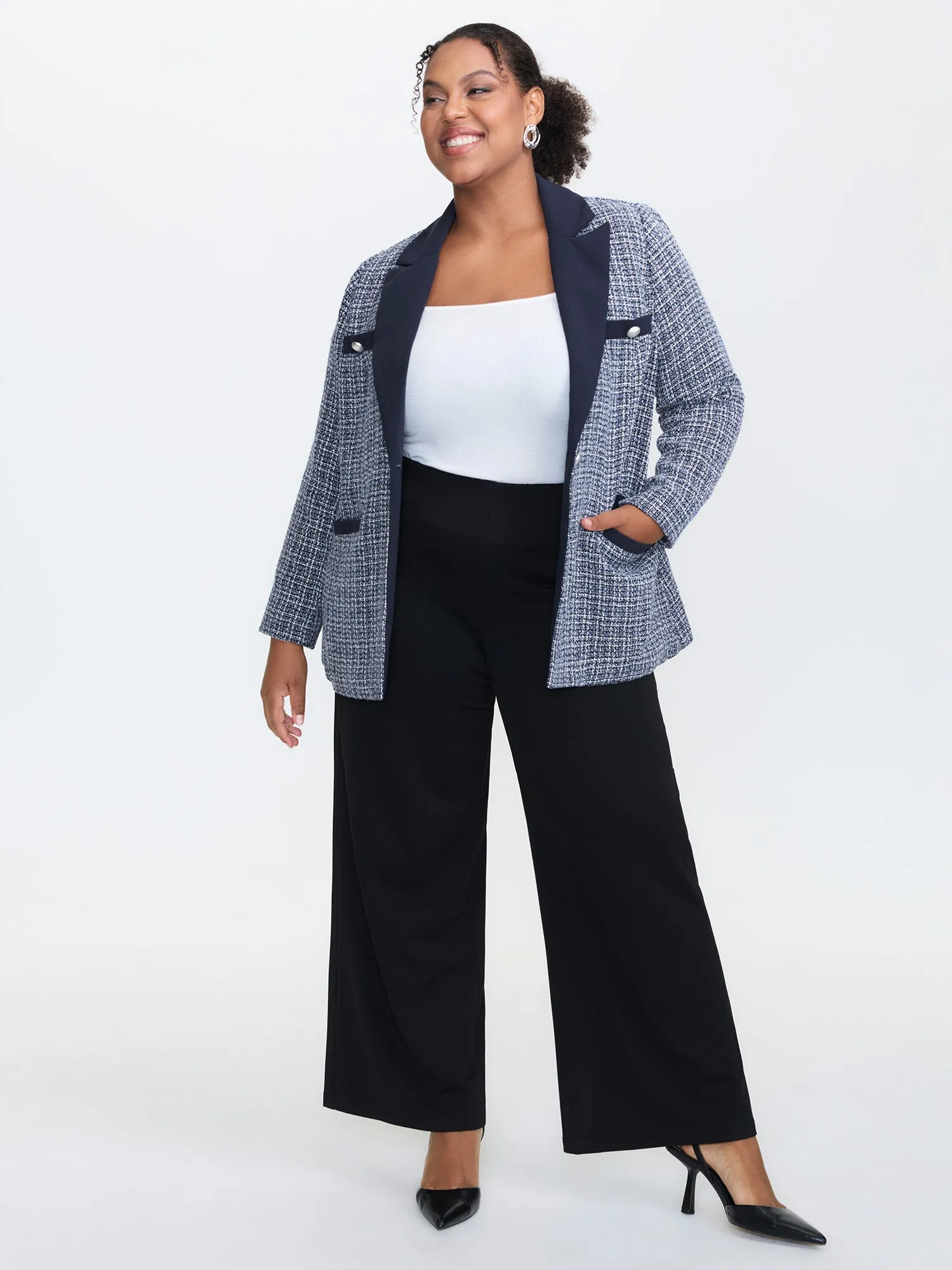 Tweed Color Contrast Blazer sold by Bloomchic product image thumbnail 2