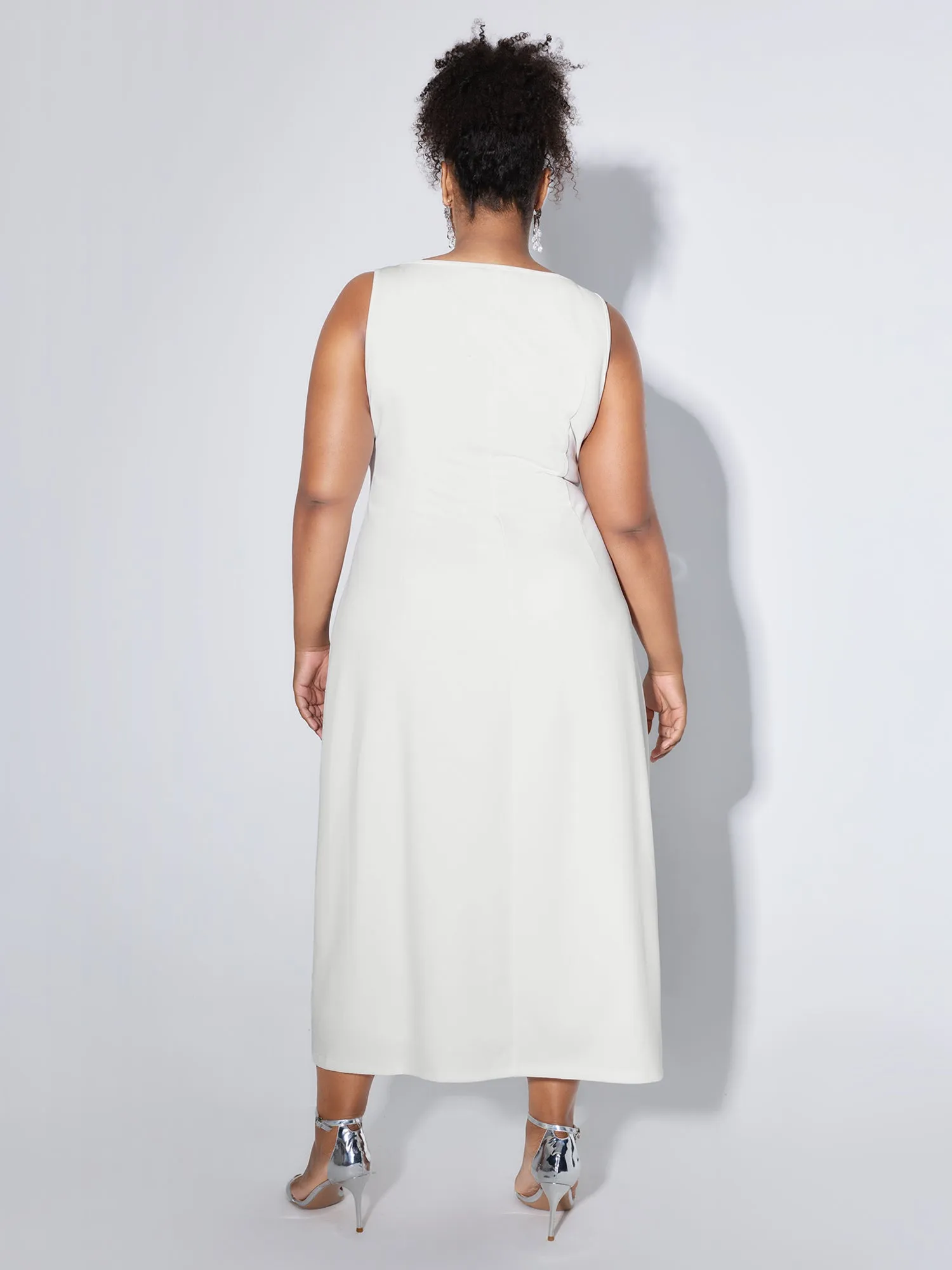 Sparkle Sequins Slit Drape Midi Dress sold by Bloomchic product image thumbnail 4