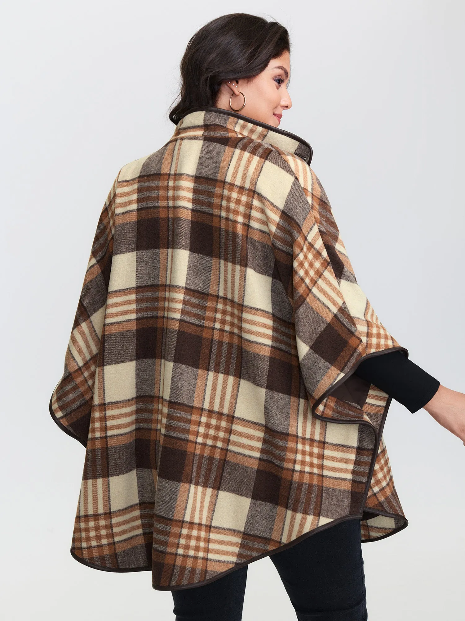 Plaid Print Collar Pockets Coat sold by Bloomchic product image thumbnail 5