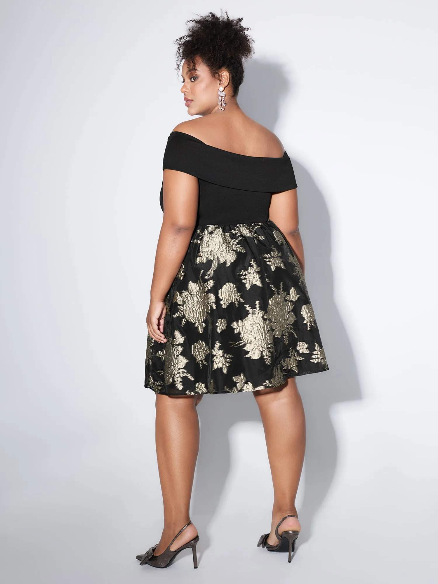 Floral Off-shoulder Pleated Mini Dress sold by Bloomchic product image thumbnail 4