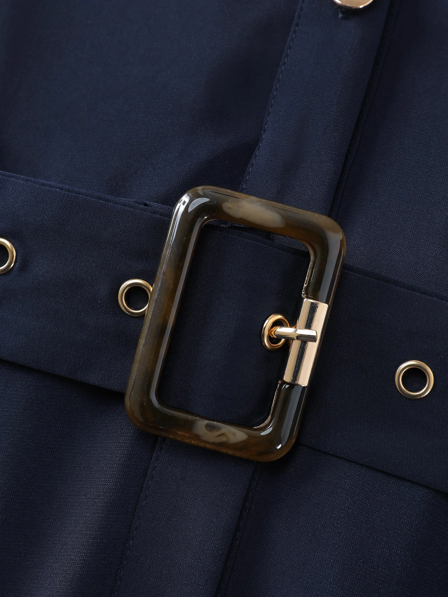 Belted Waist Solid Midi Shirt Dress sold by Bloomchic product image thumbnail 5