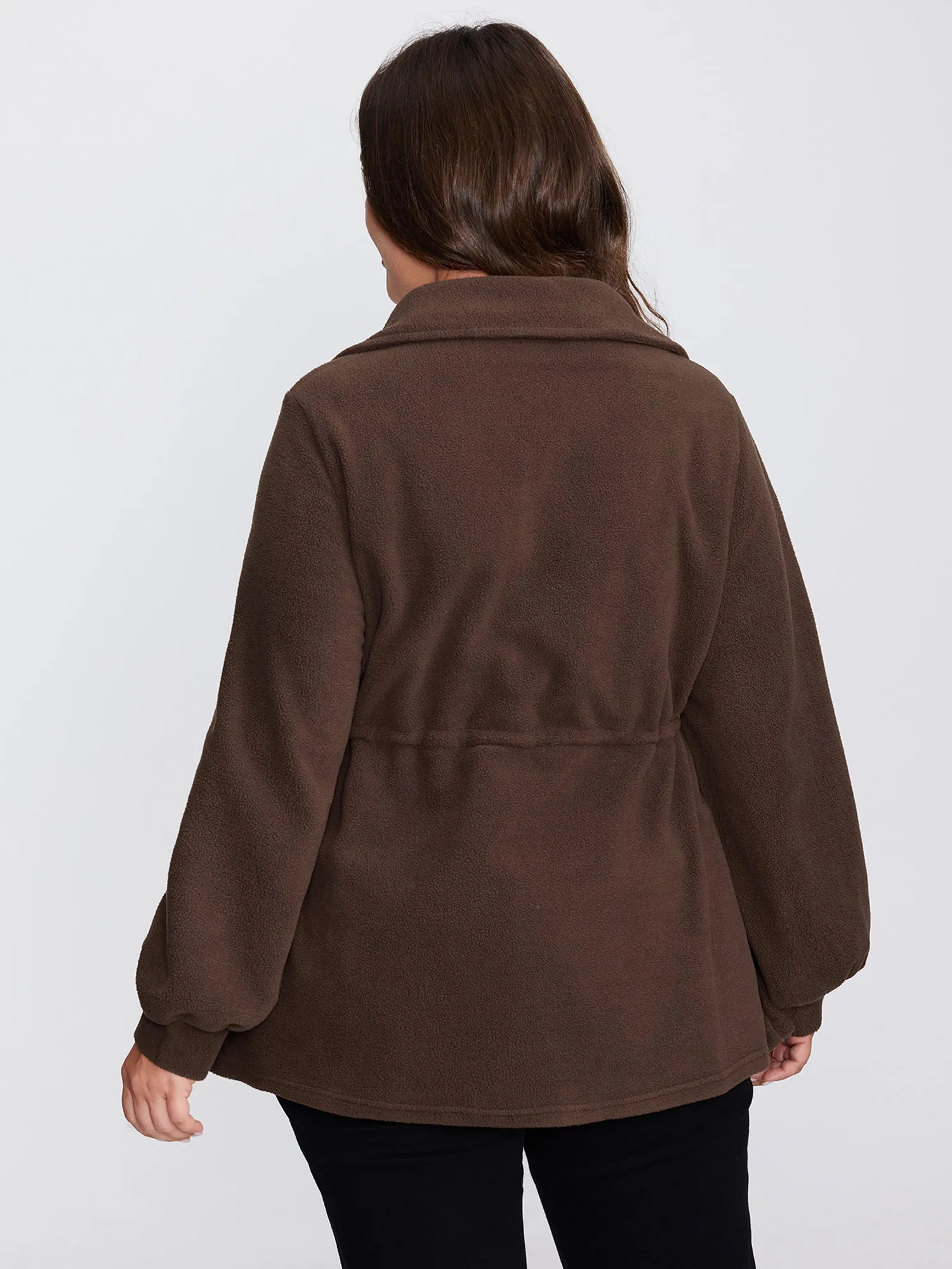 Dacron Drawstring Waist Zipper Sweatshirt sold by Bloomchic product image thumbnail 4