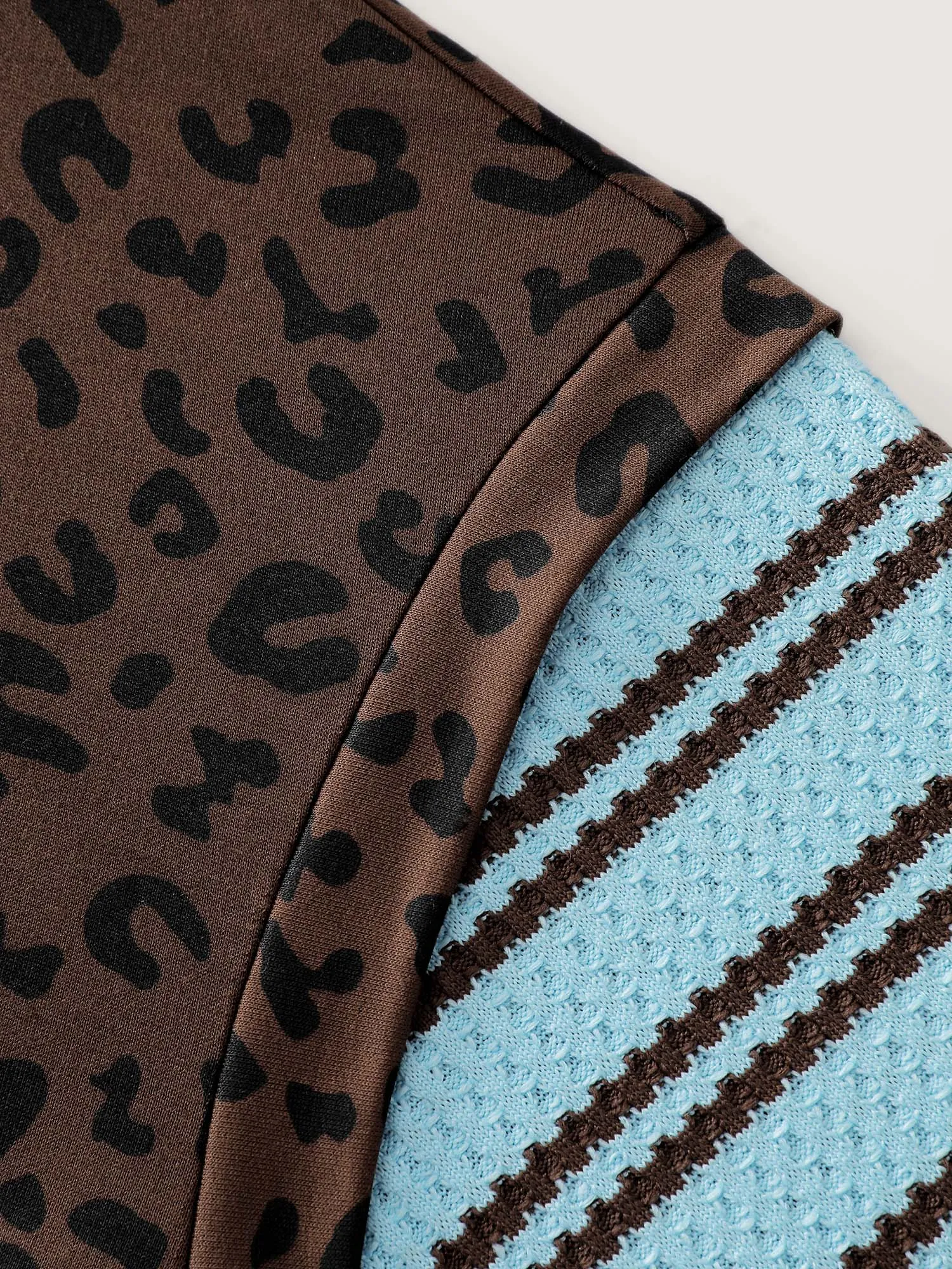 Leopard Stripe Print Textured Sweatshirt sold by Bloomchic product image thumbnail 5