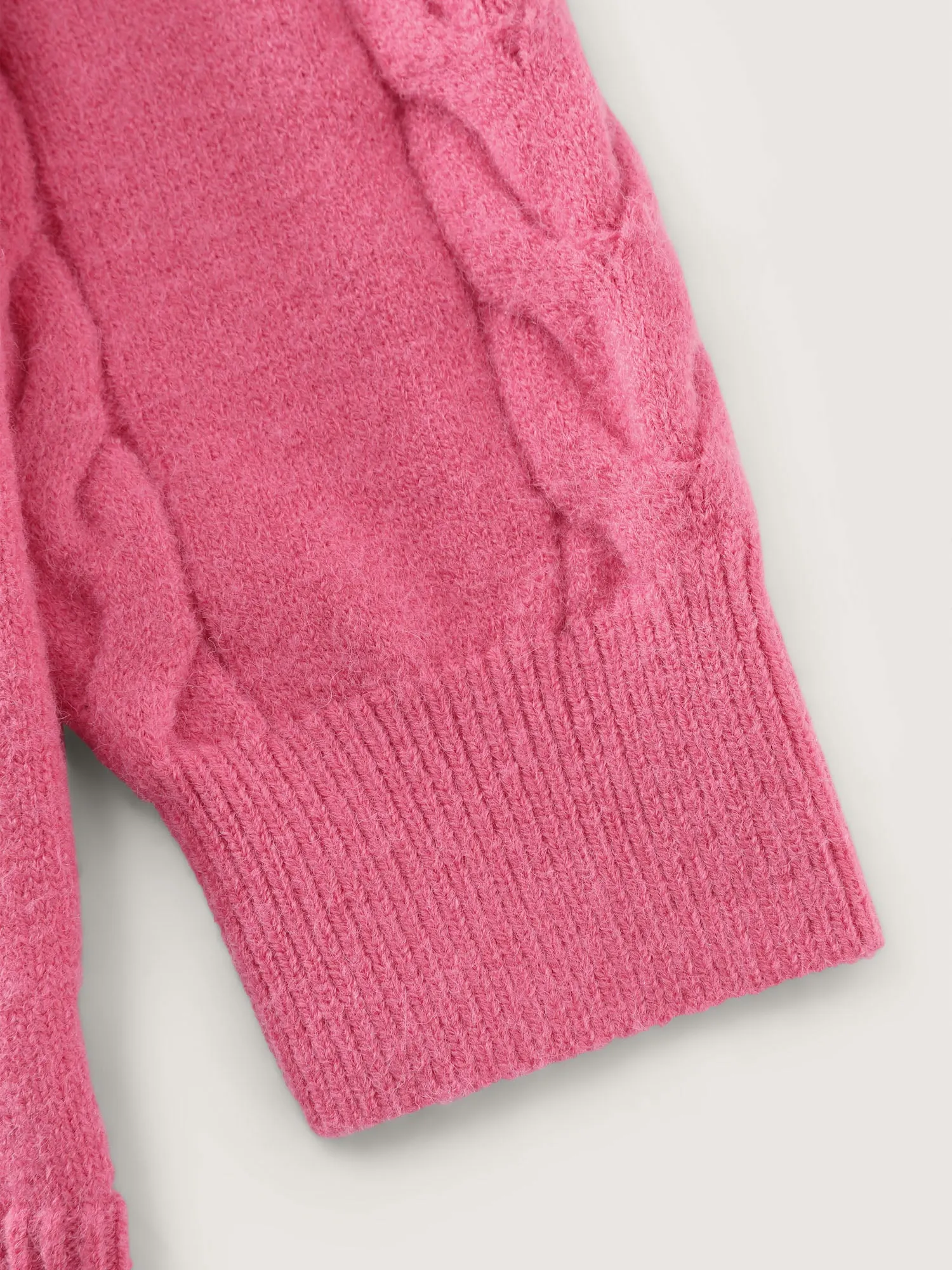 Stretch Cableknit Textured Round Neck Pullover sold by Bloomchic product image thumbnail 5