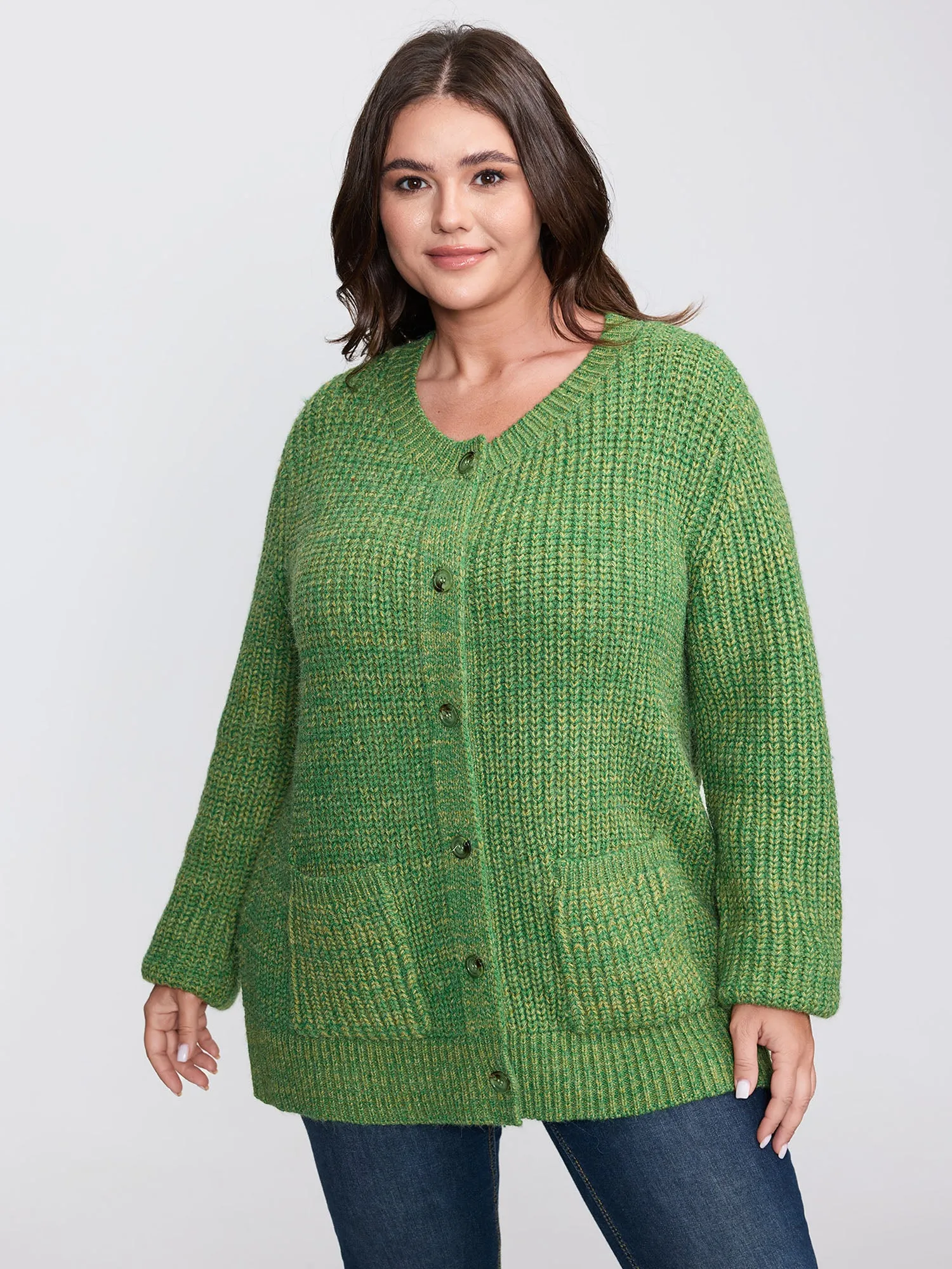 Heather Pockets Button Knit Cardigan sold by Bloomchic product image thumbnail 4