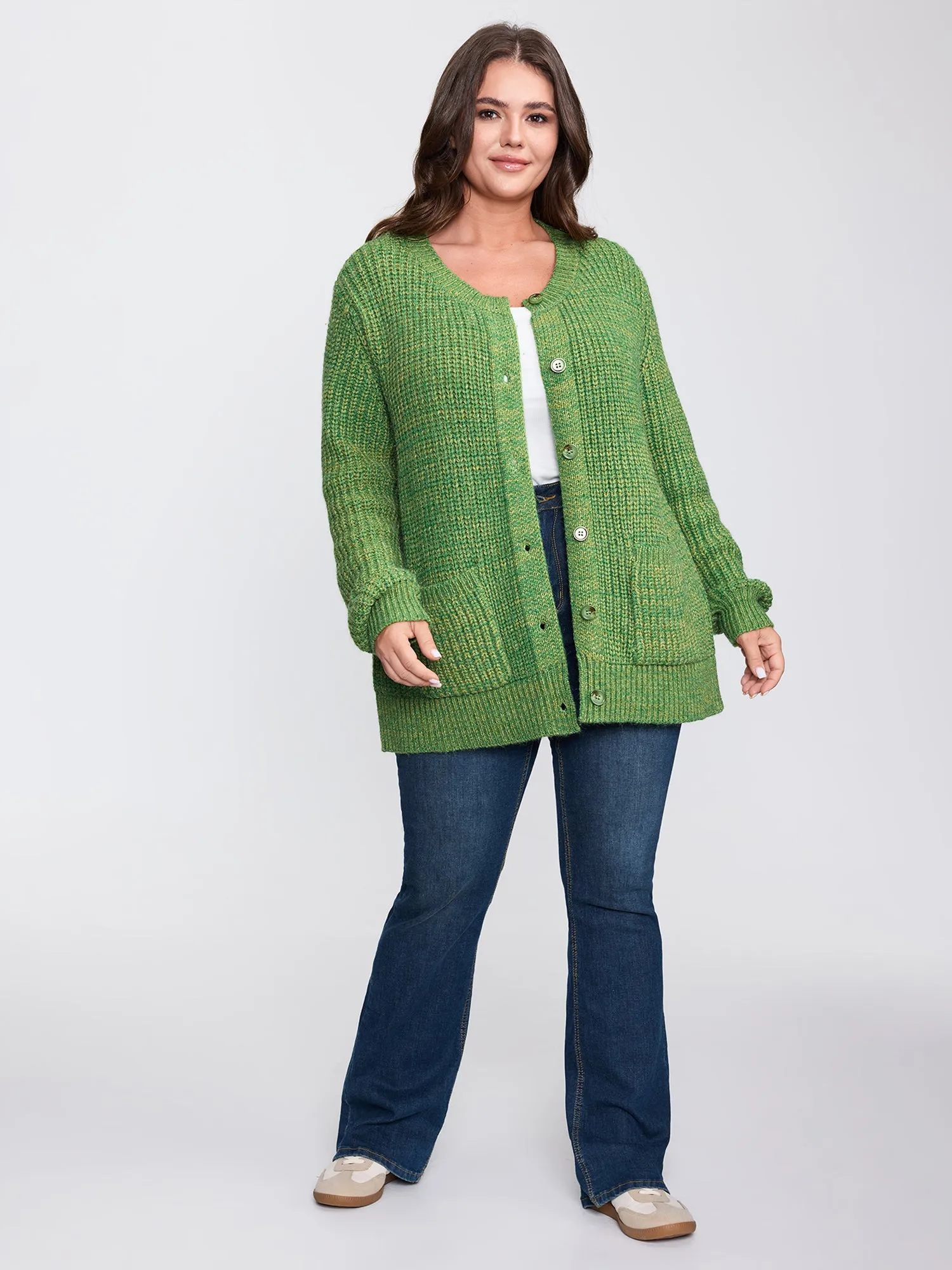 Heather Pockets Button Knit Cardigan sold by Bloomchic product image thumbnail 3
