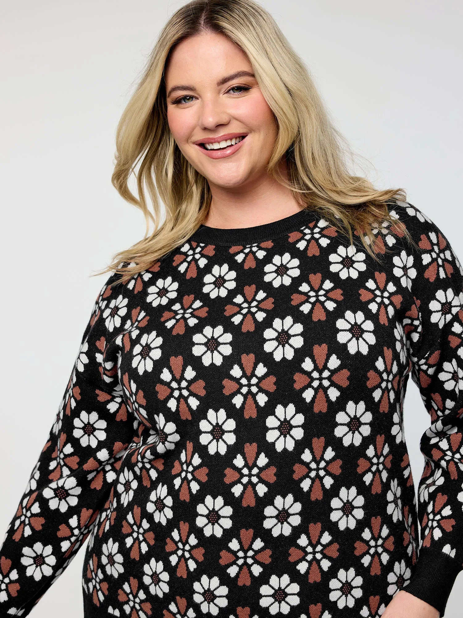 Supersoft Floral Jacquard Contrast Pullover sold by Bloomchic product image thumbnail 2