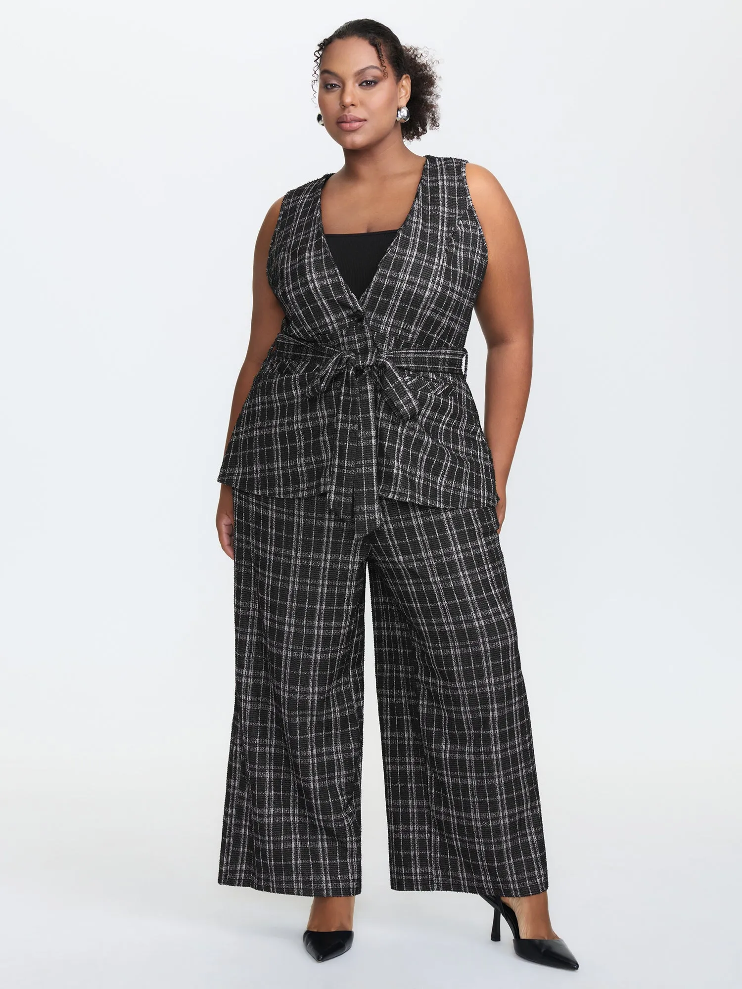 2-in-1 Stretchy Tweed Jumpsuit sold by Bloomchic