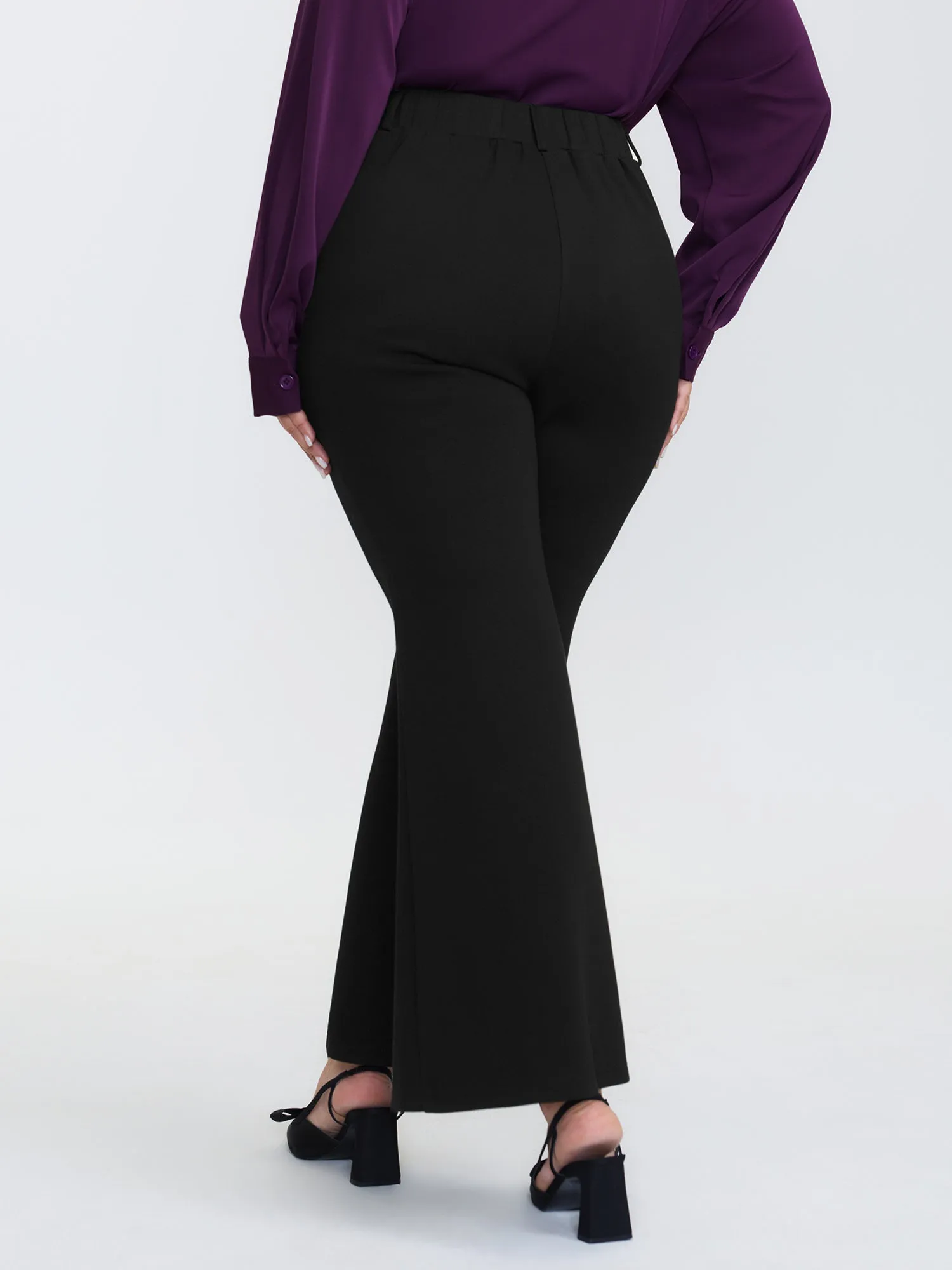 Stretchy Back Waistband Bootcut Pants sold by Bloomchic product image thumbnail 5