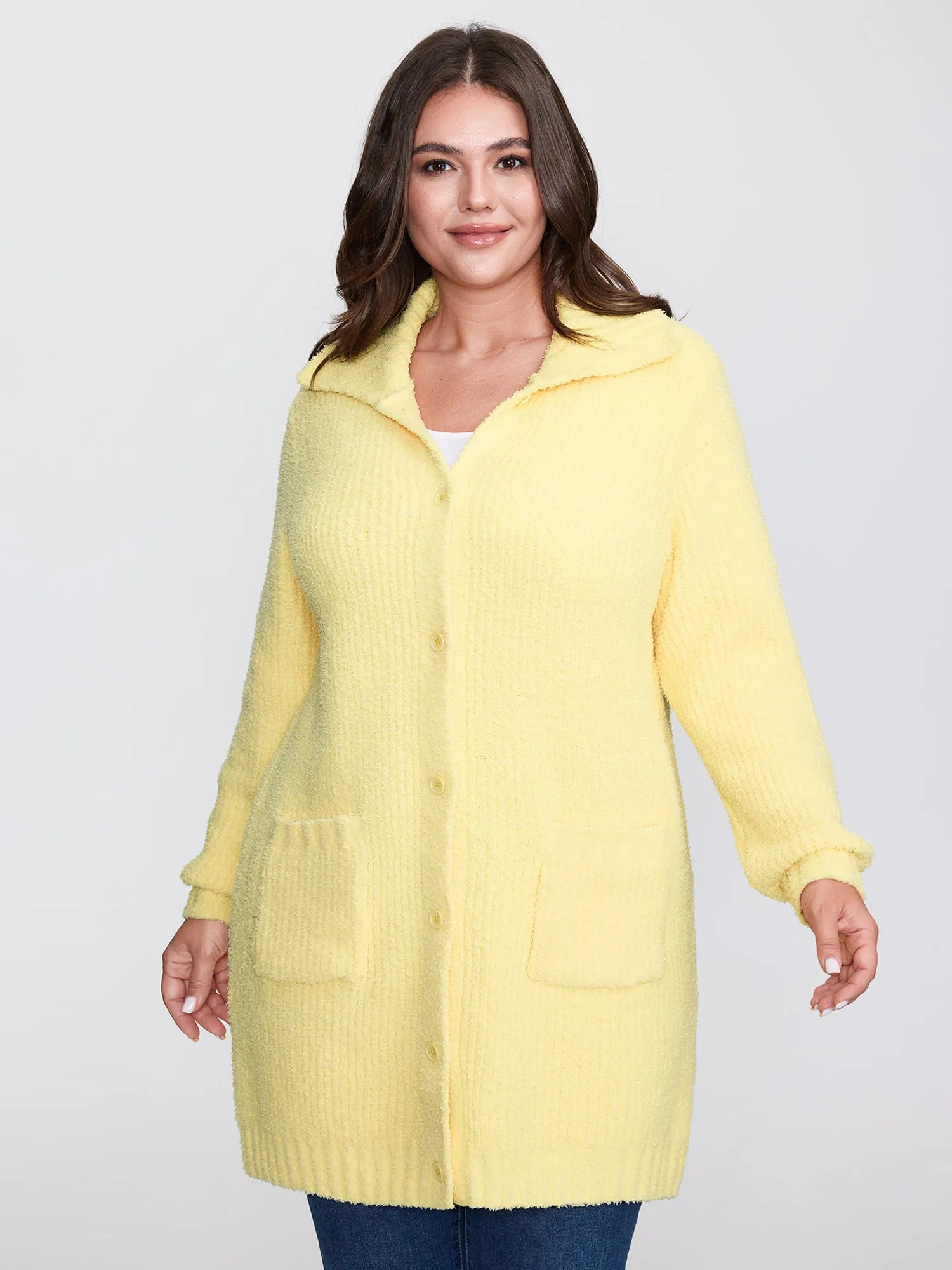 Supersoft Textured Button Long Knit Cardigan sold by Bloomchic product image thumbnail 4