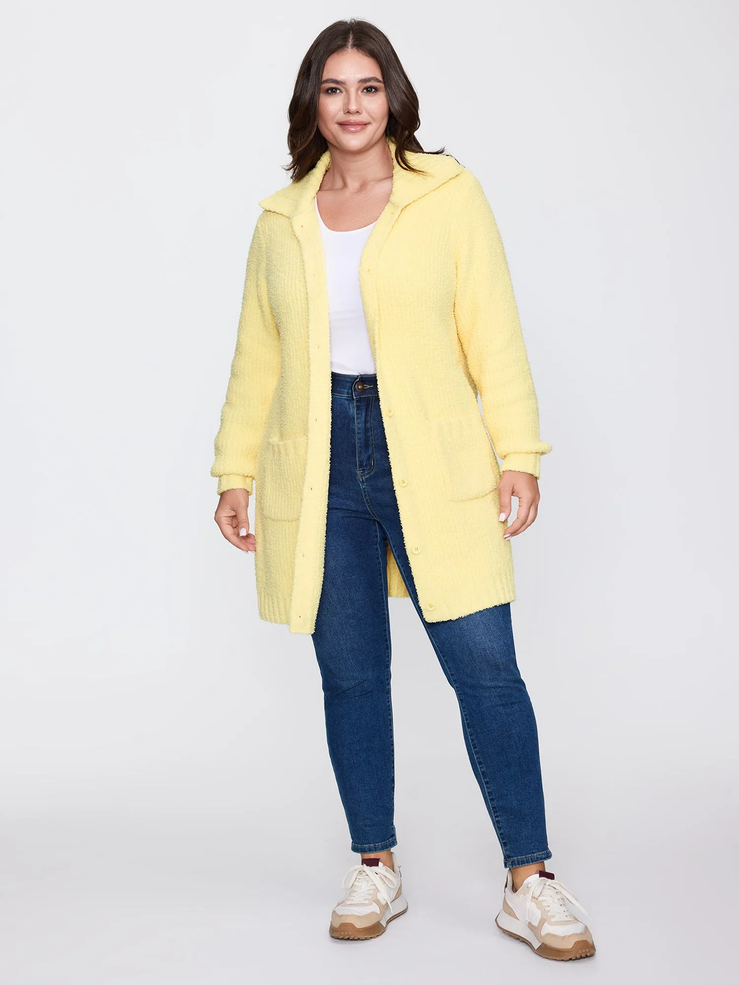 Supersoft Textured Button Long Knit Cardigan sold by Bloomchic product image thumbnail 3