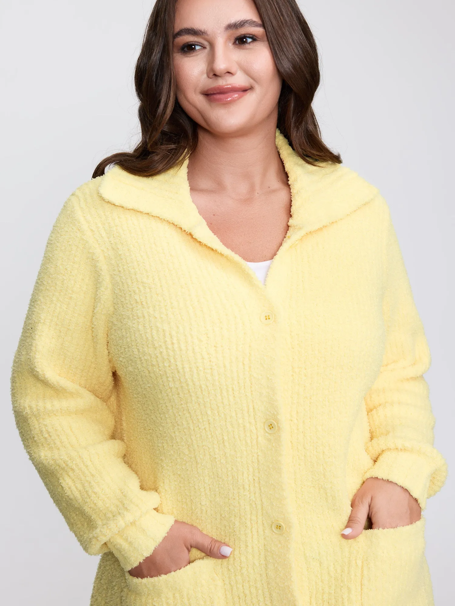 Supersoft Textured Button Long Knit Cardigan sold by Bloomchic product image thumbnail 2