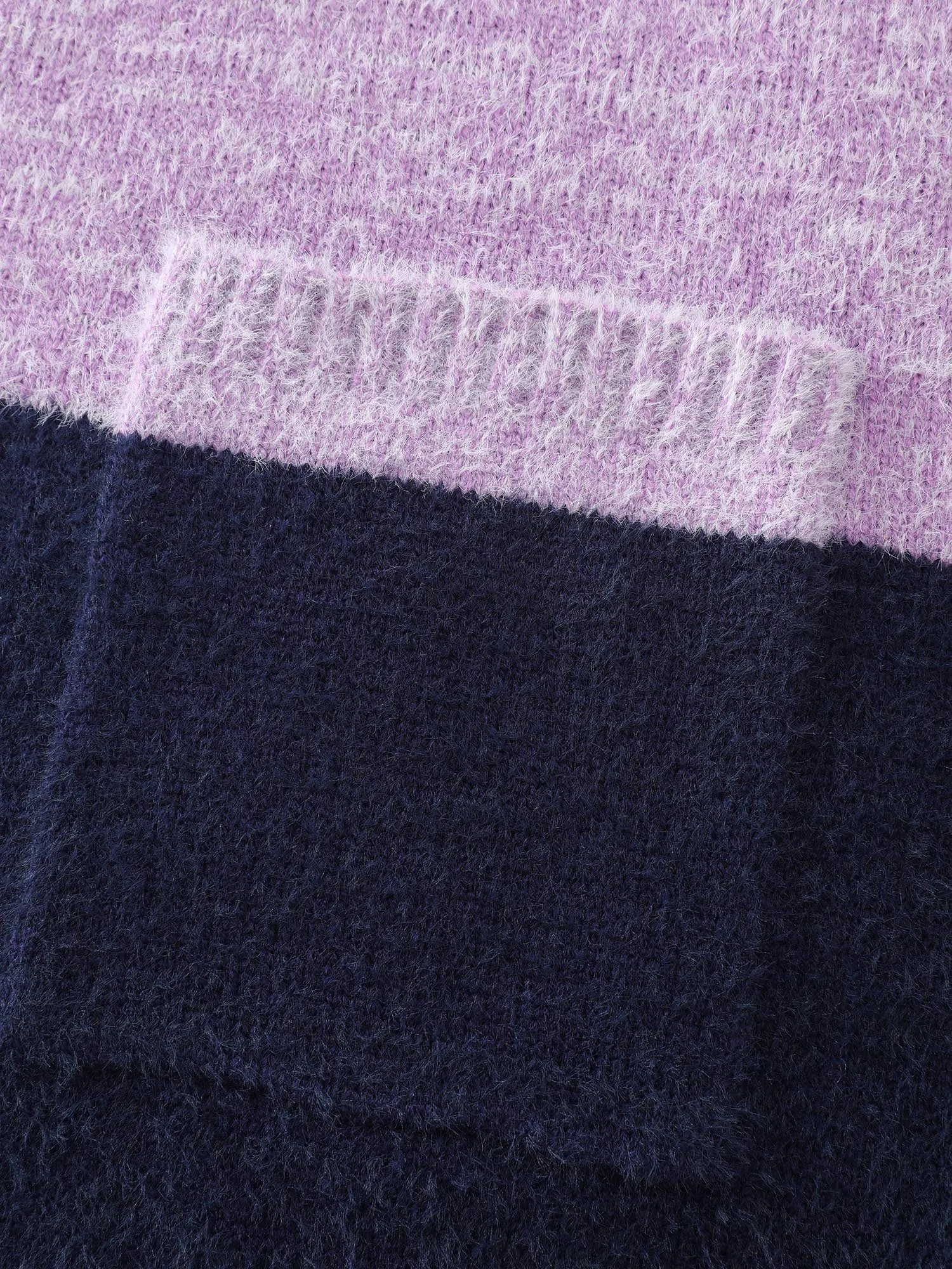 Furry Textured Colorblock Knit Cardigan sold by Bloomchic product image thumbnail 5