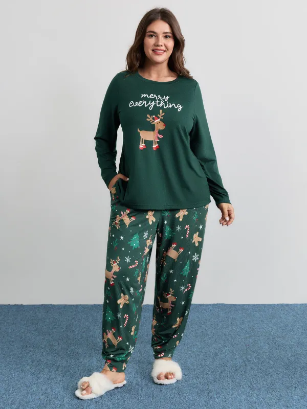 Holiday Cozy Print Pockets Loungewear Set sold by Bloomchic