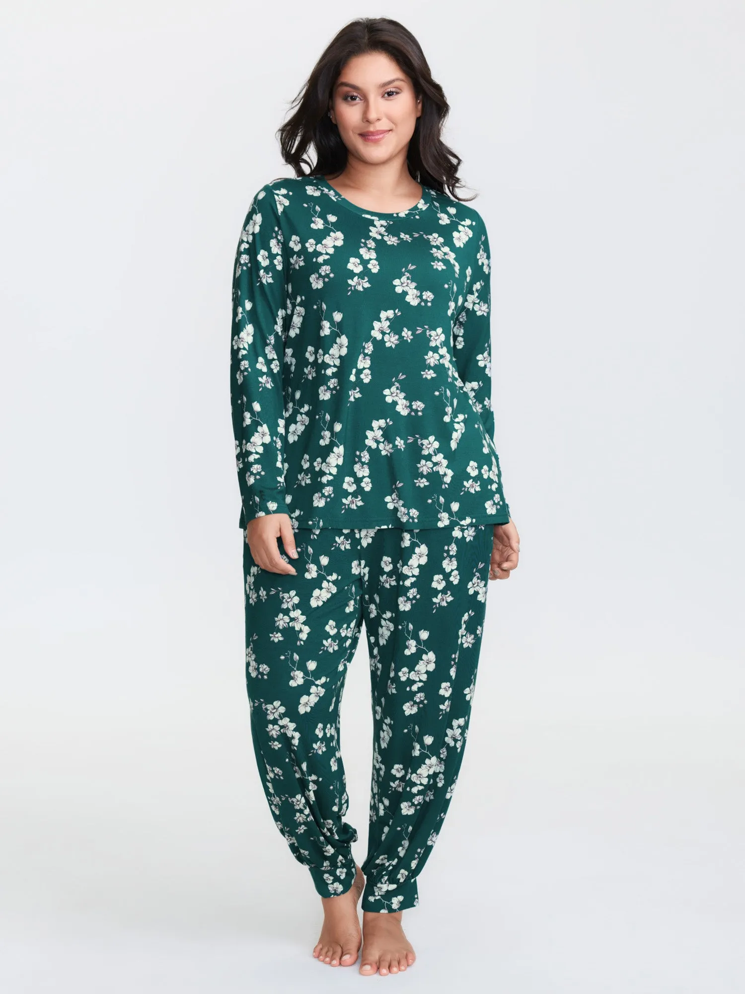 Monochrome Floral Print Loungewear Set sold by Bloomchic