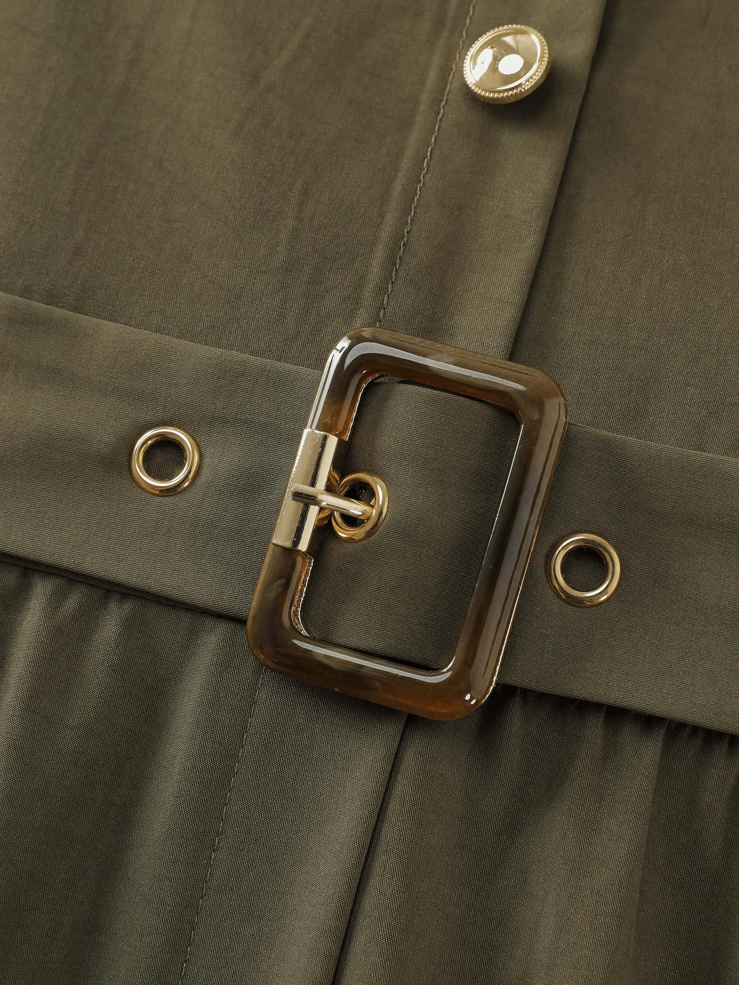 Belted Waist Buttons Pockets Midi Dress sold by Bloomchic product image thumbnail 5