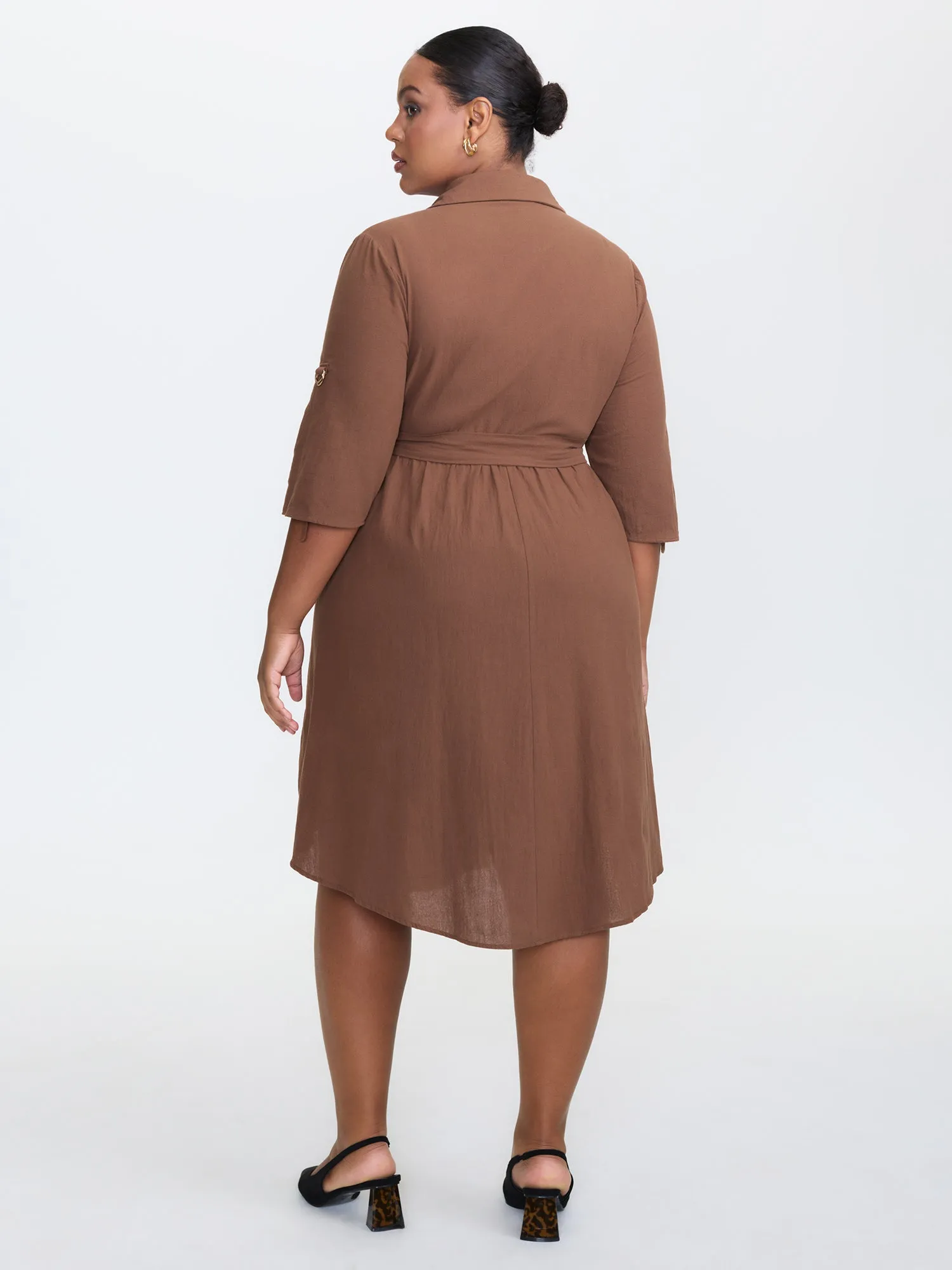 Pure Cotton Curvy Hem Belted Midi Dress sold by Bloomchic product image thumbnail 4