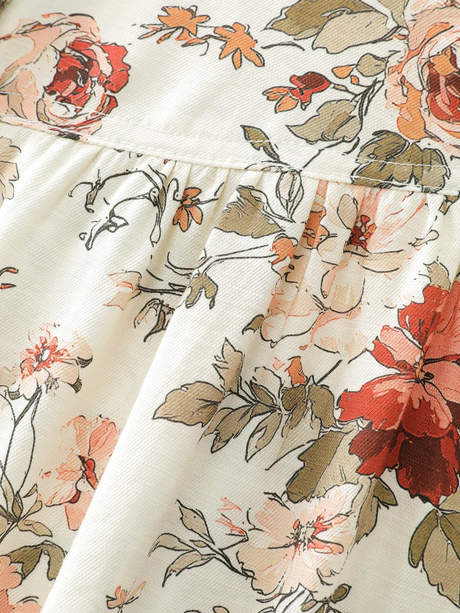 Rayon Floral Print Button-Down Shirt sold by Bloomchic product image thumbnail 5