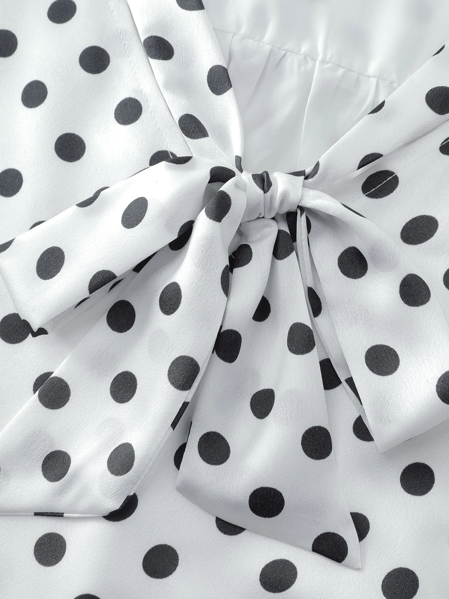 Ribbon-Tie Neckline Polka Dots Blouse sold by Bloomchic product image thumbnail 5