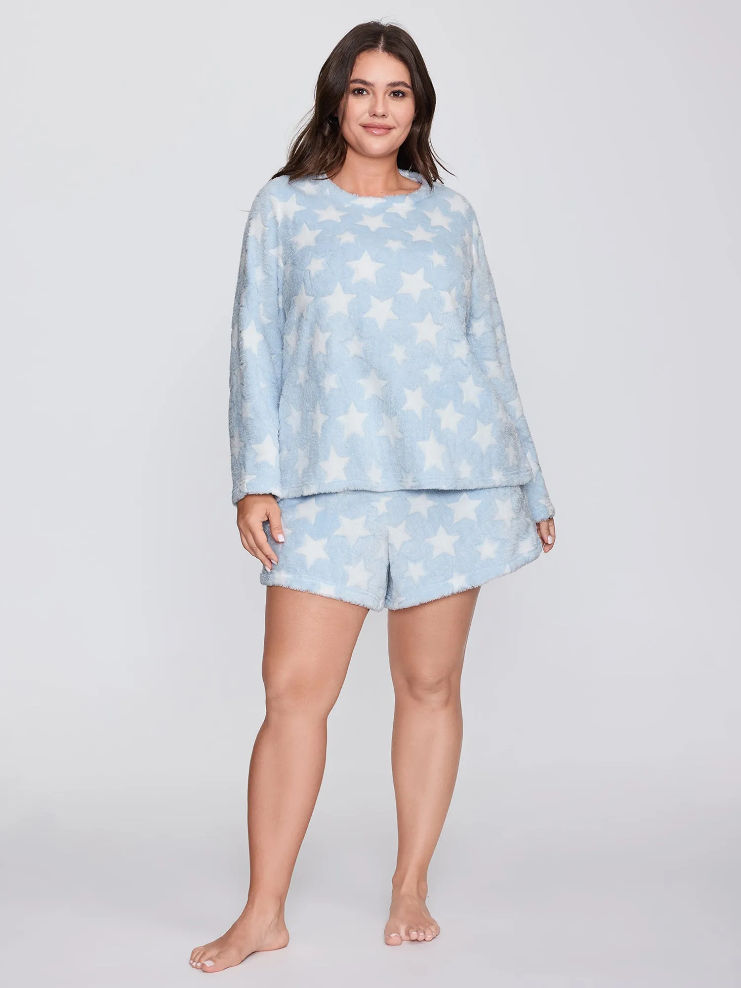 Fluffy Star Print Pockets Loungewear Set sold by Bloomchic product image thumbnail 5