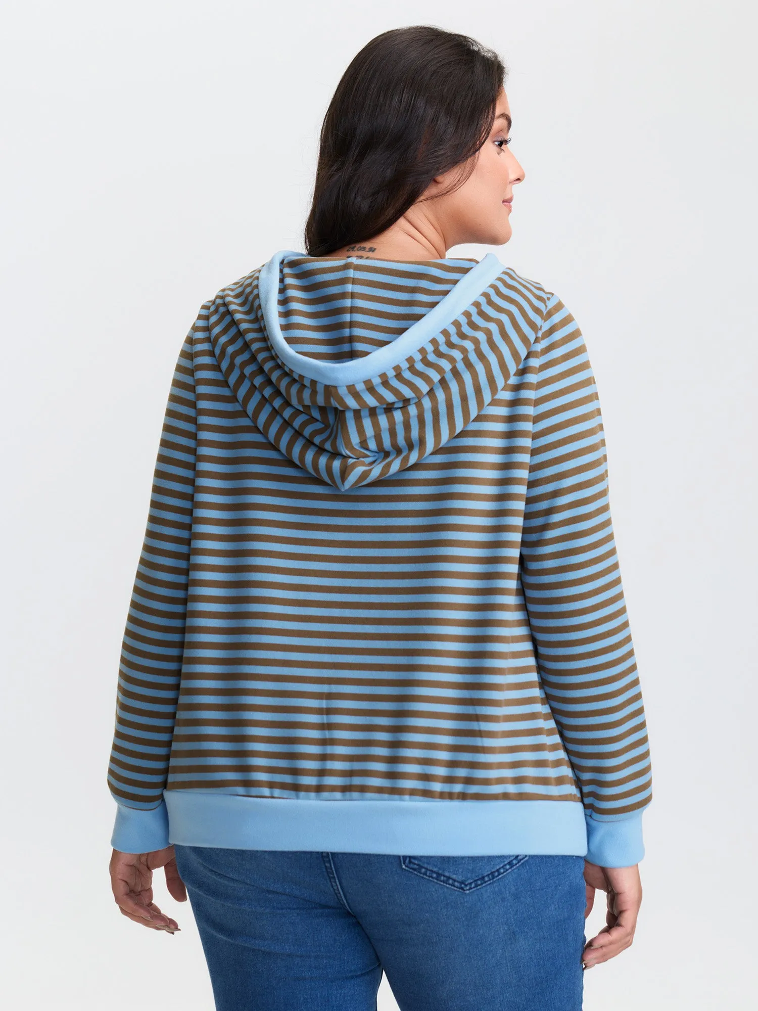 Double-Sided Fleece Stripe Embroidery Sweatshirt sold by Bloomchic product image thumbnail 5