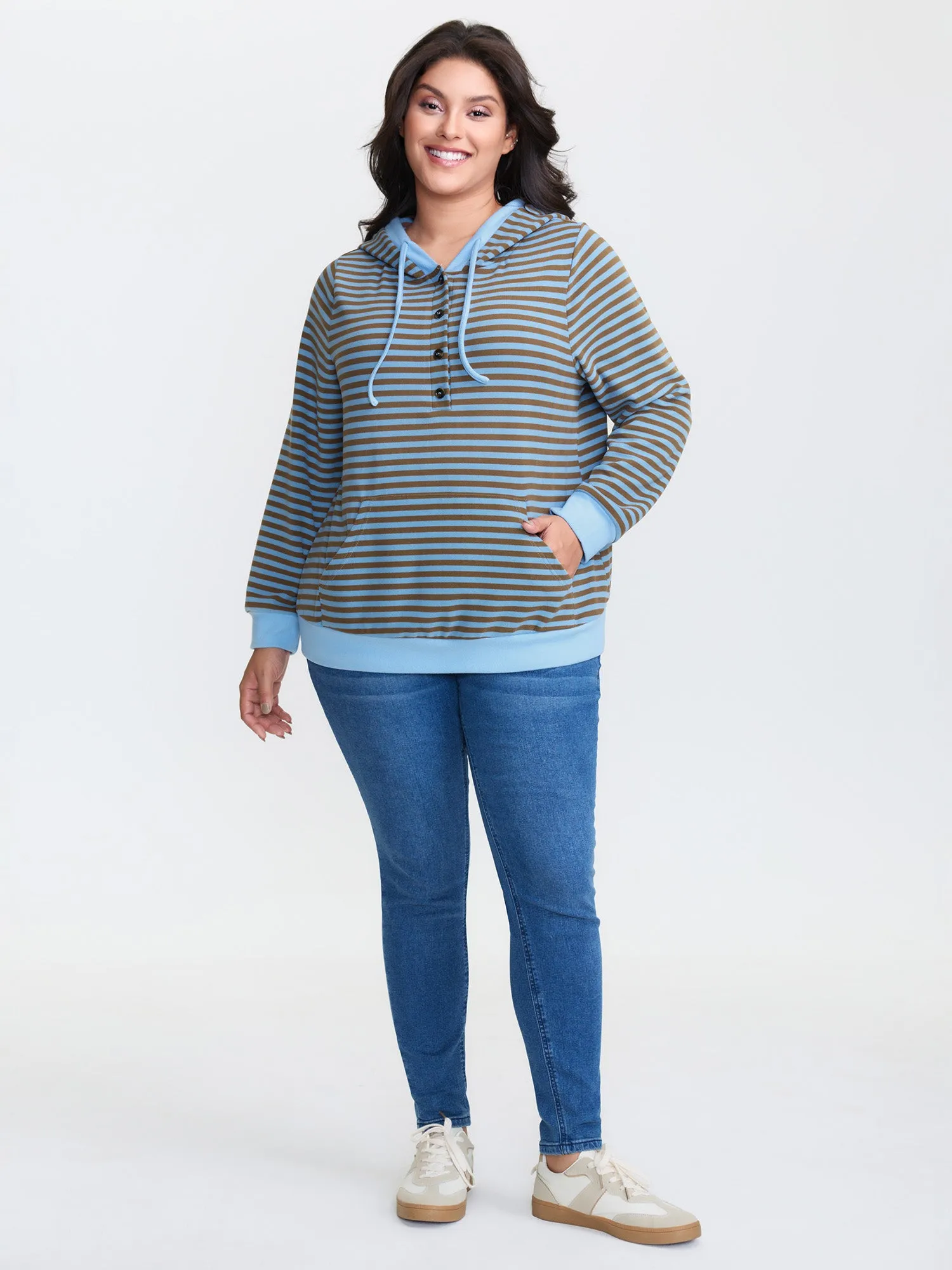 Double-Sided Fleece Stripe Embroidery Sweatshirt sold by Bloomchic product image thumbnail 2