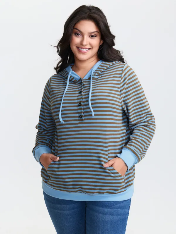 Double-Sided Fleece Stripe Embroidery Sweatshirt sold by Bloomchic