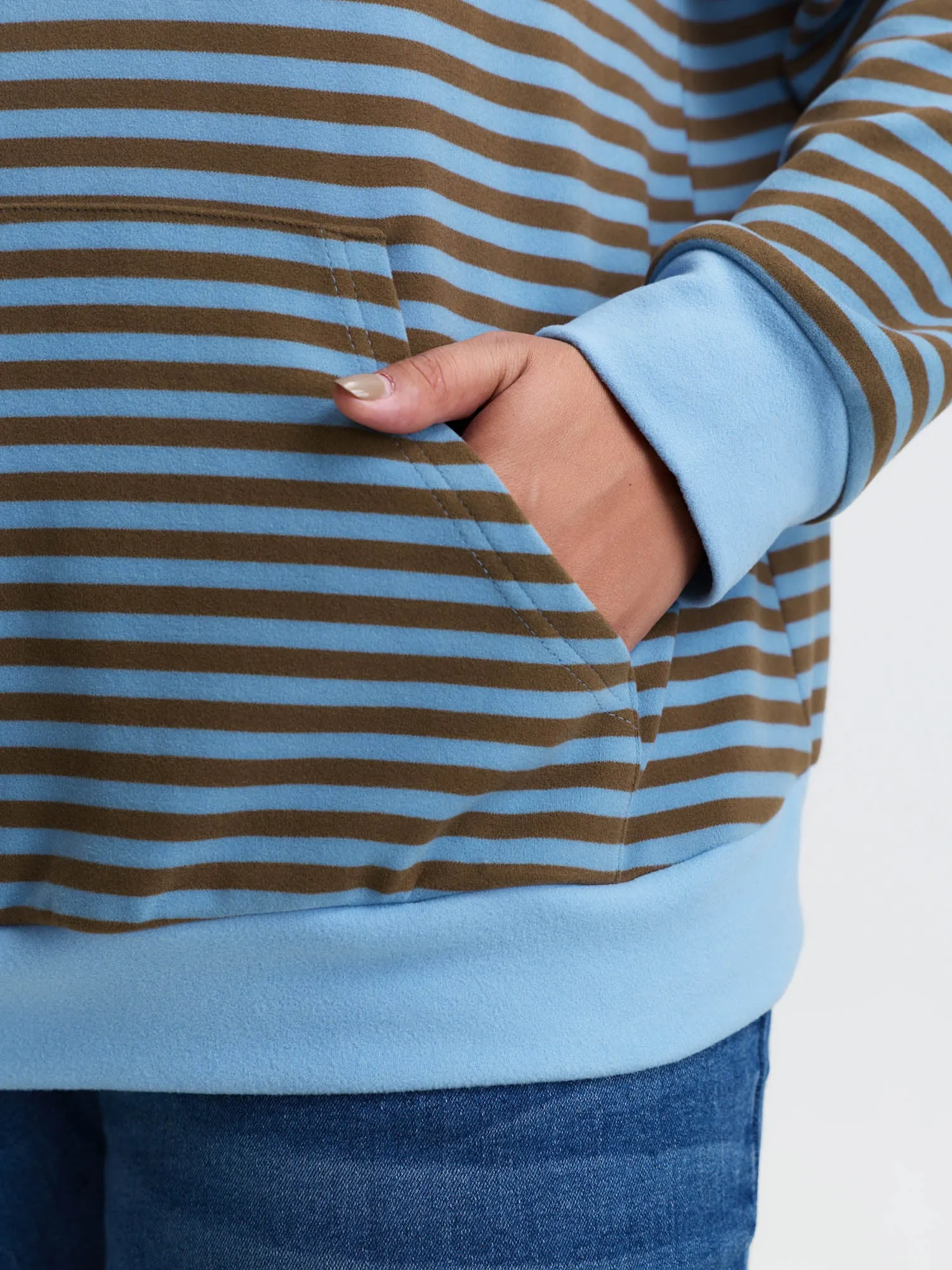 Double-Sided Fleece Stripe Embroidery Sweatshirt sold by Bloomchic product image thumbnail 4