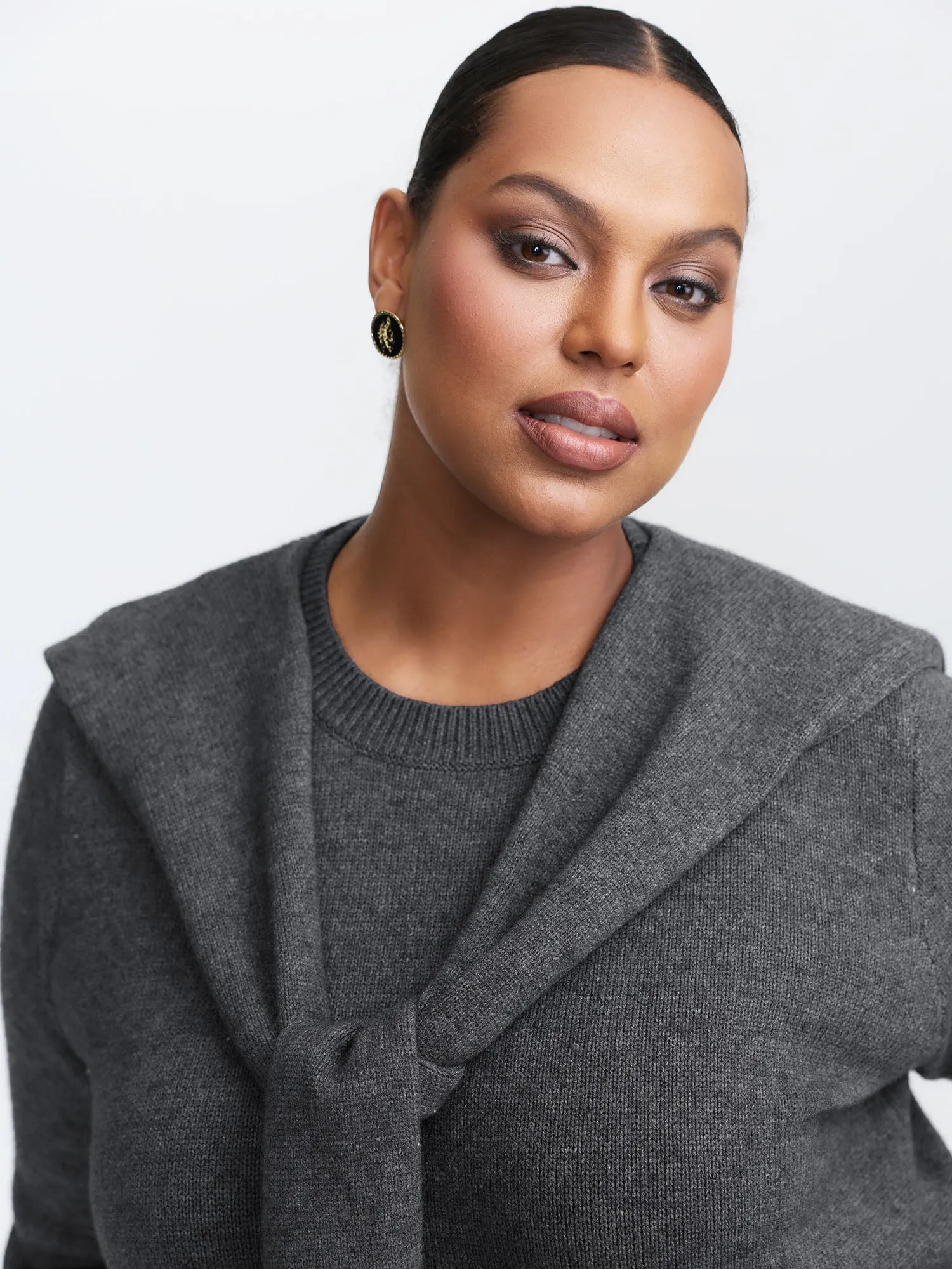 Detachable Shawl Round Neck Pullover sold by Bloomchic product image thumbnail 3