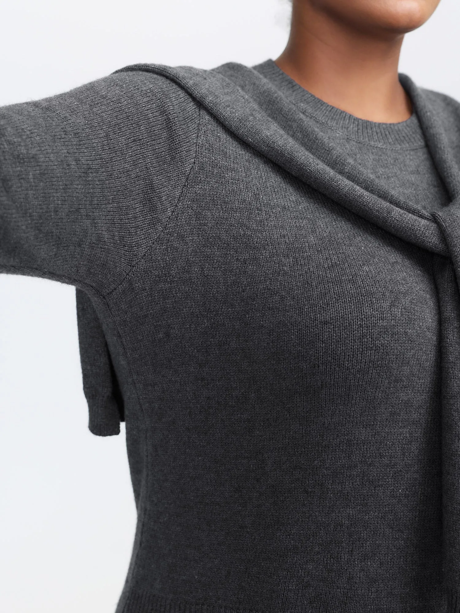 Detachable Shawl Round Neck Pullover sold by Bloomchic product image thumbnail 4