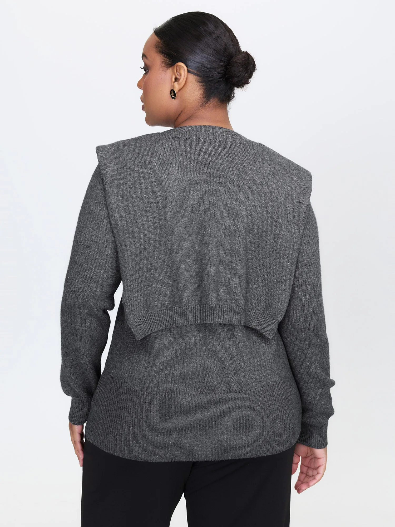 Detachable Shawl Round Neck Pullover sold by Bloomchic product image thumbnail 5