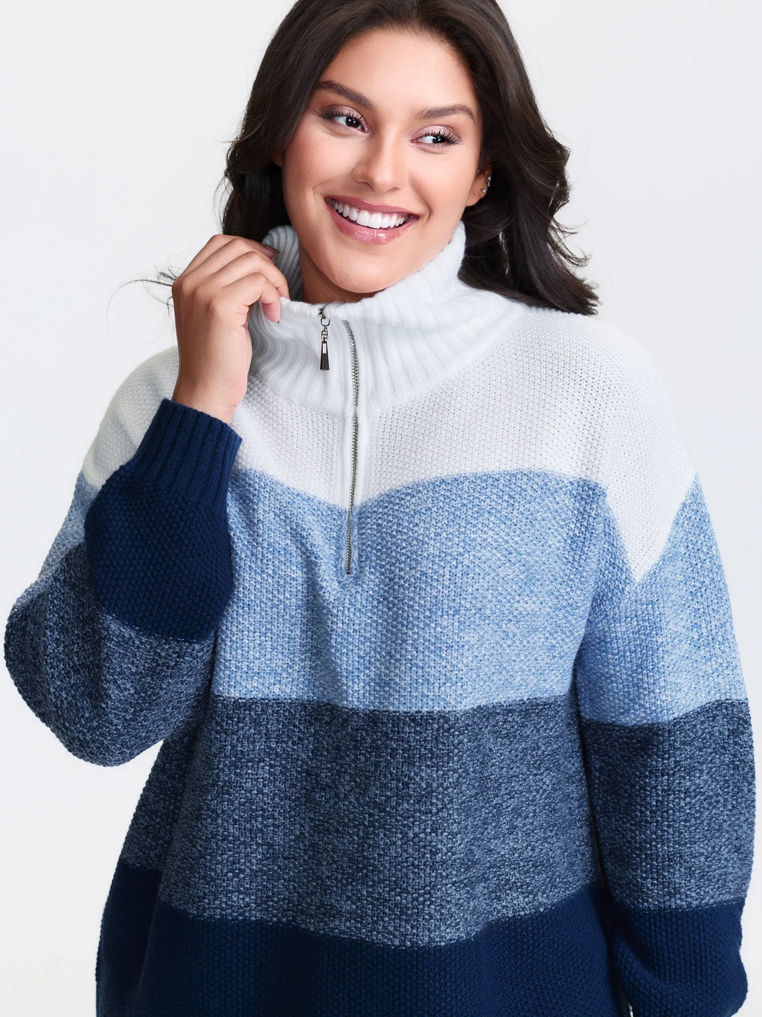 Polo Colorblock Half-Zipper Pullover sold by Bloomchic