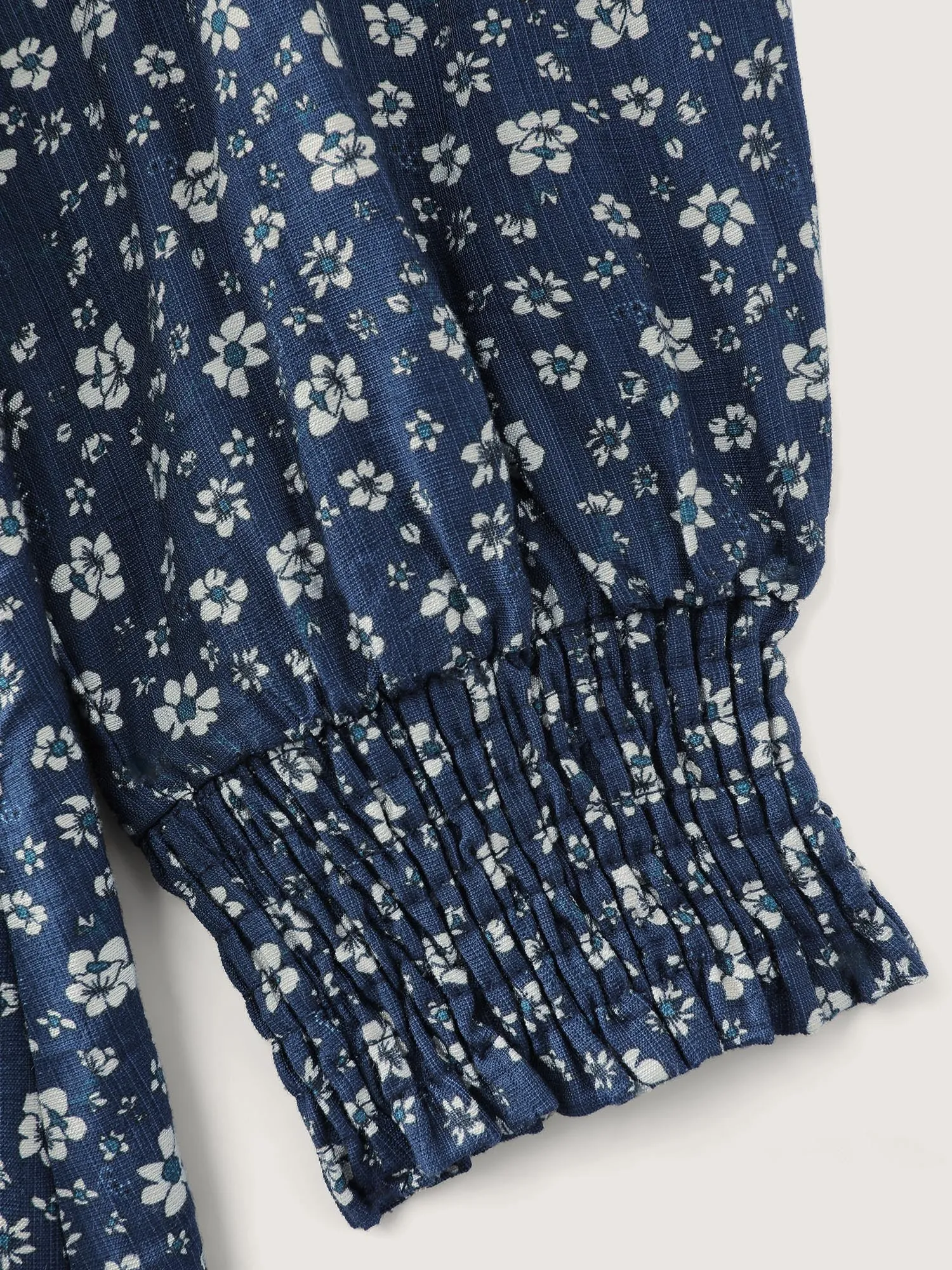 Corset Detail Shirred Floral Pockets Midi Dress sold by Bloomchic product image thumbnail 5