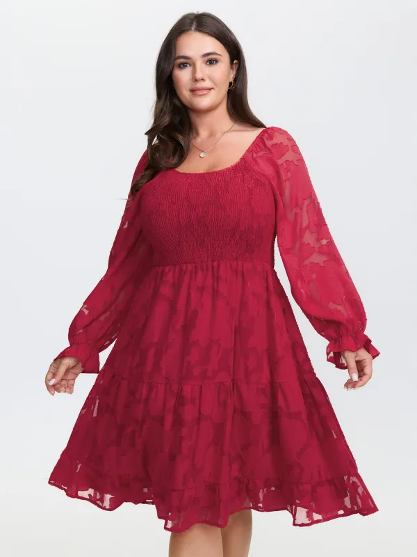 Floral Shirred Stretchy Waist Pockets Midi Dress sold by Bloomchic