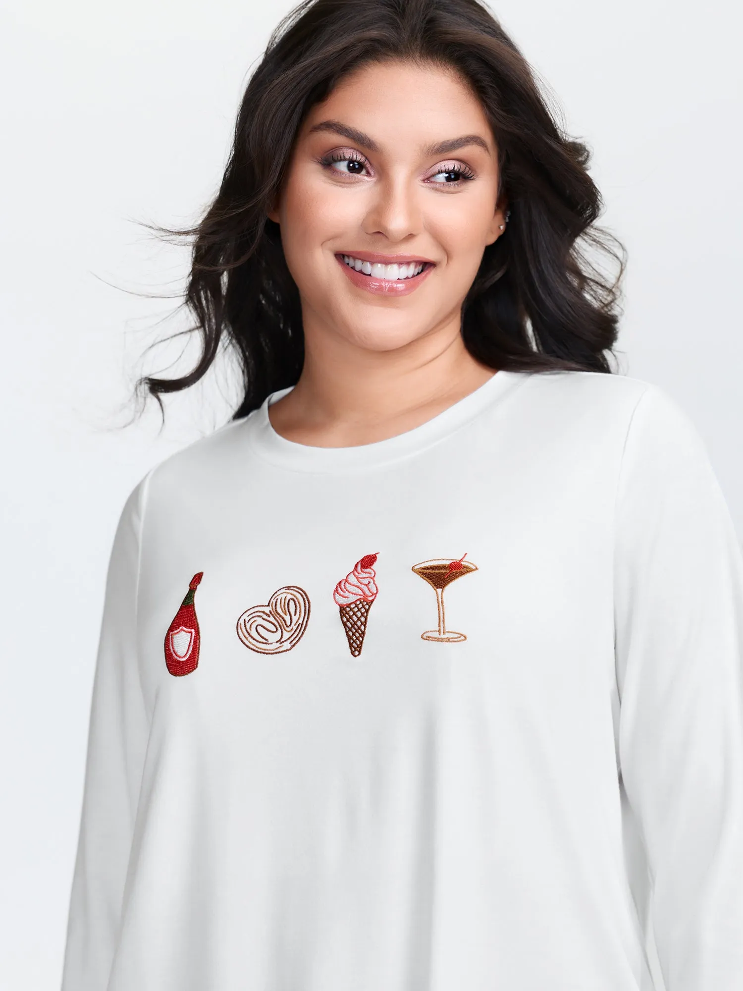 Girls Brunch Pattern Round Neck T-Shirt sold by Bloomchic product image thumbnail 3