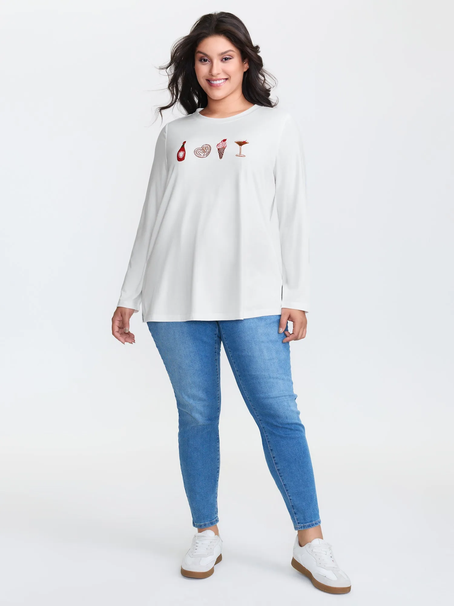 Girls Brunch Pattern Round Neck T-Shirt sold by Bloomchic product image thumbnail 2